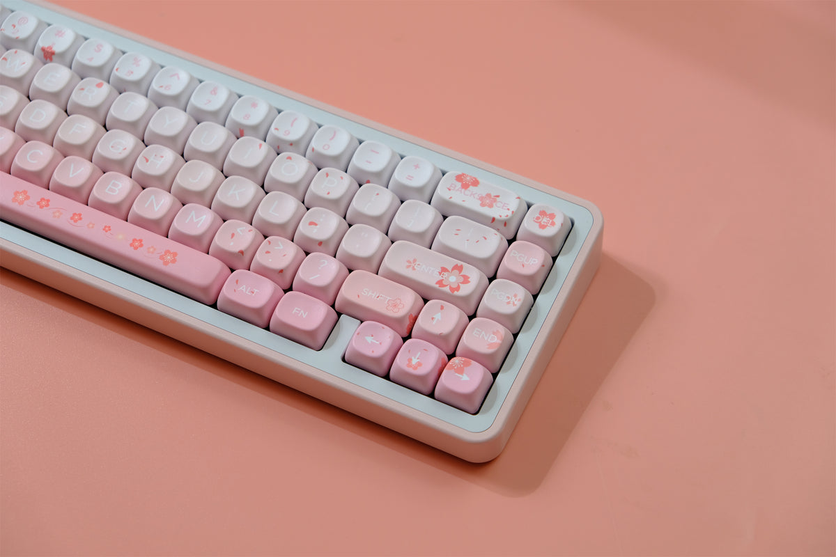 Key Caps Falling Falling Cherry Blossoms Keycaps 132 Keys PBT Material MOA Profile DYE ...