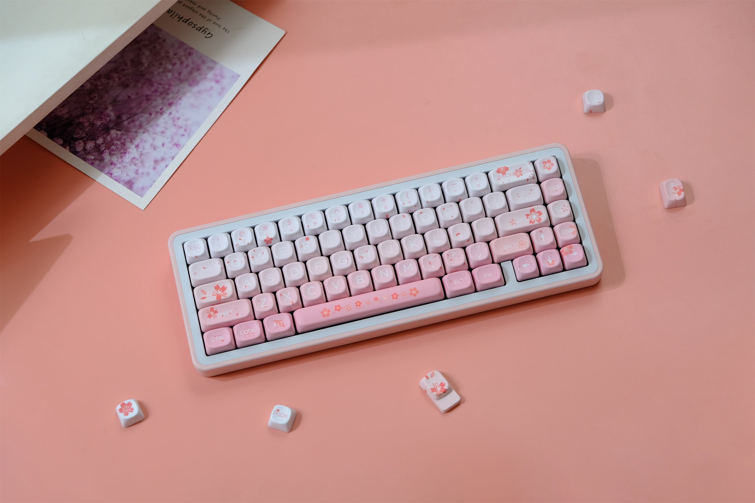 Falling Cherry Blossoms Keycaps