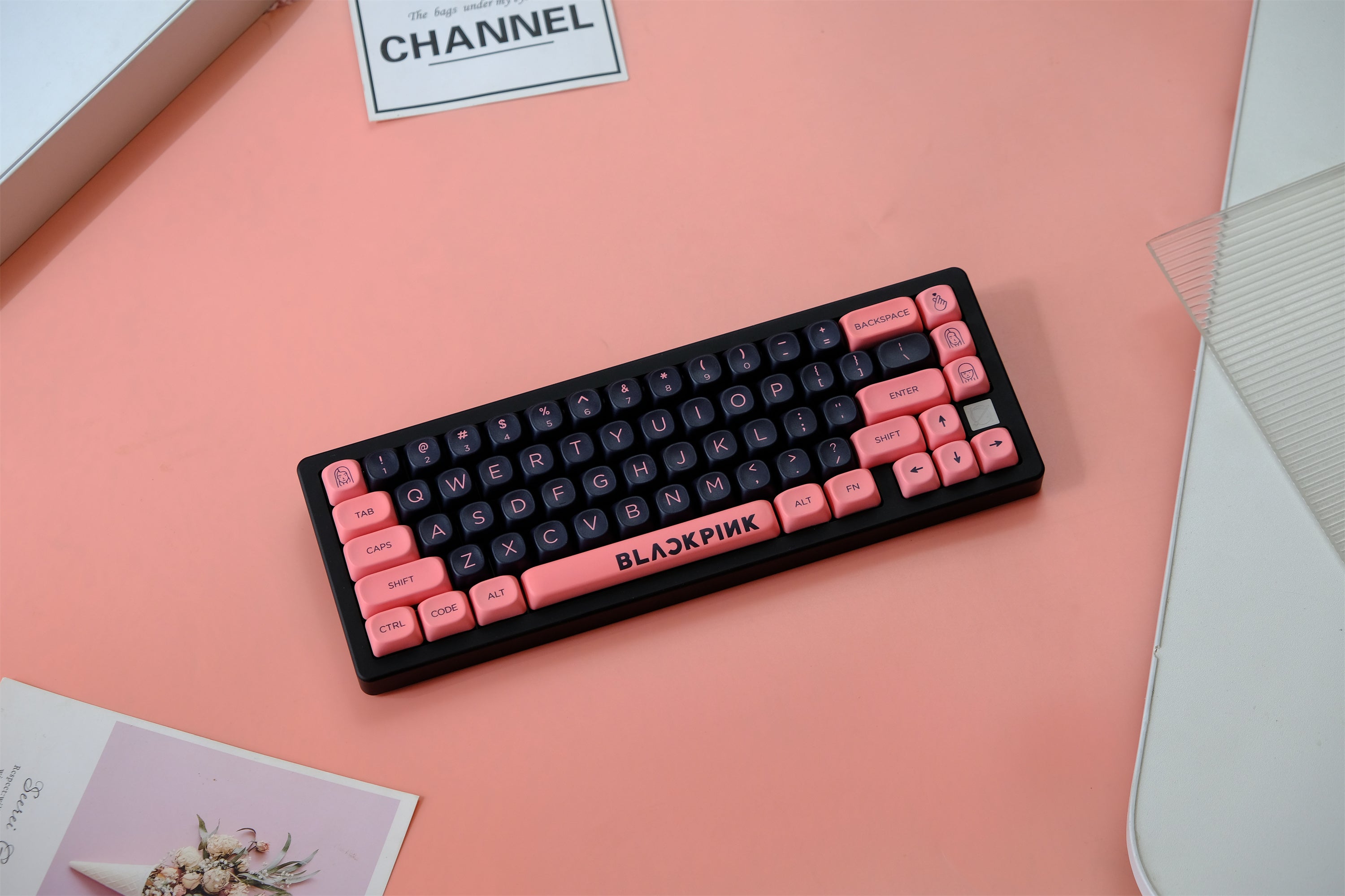 Black Pink Keycaps