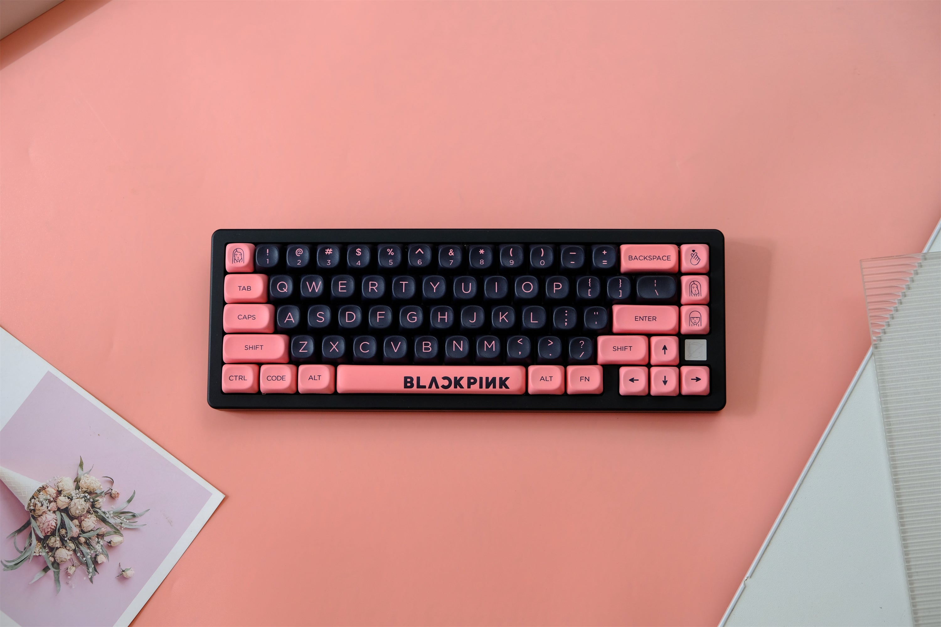 Black Pink Keycaps