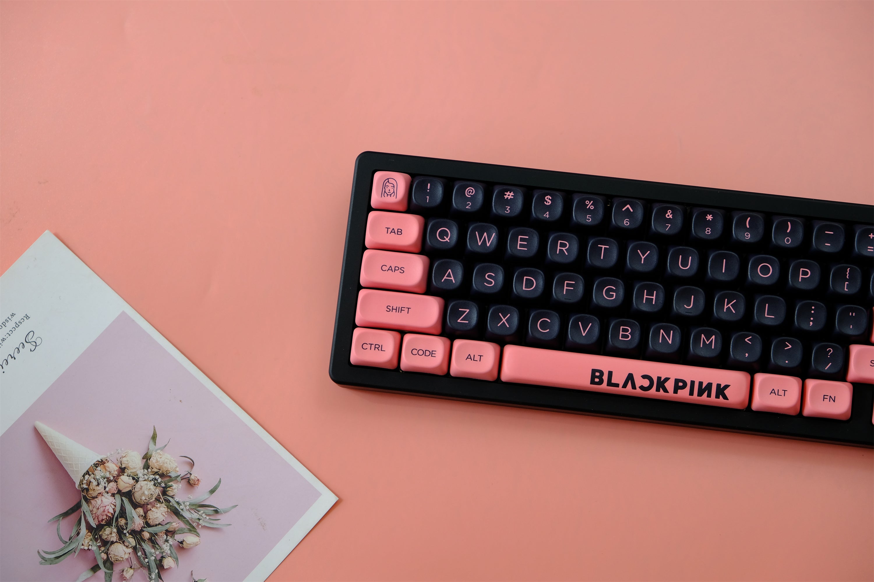 Black Pink Keycaps