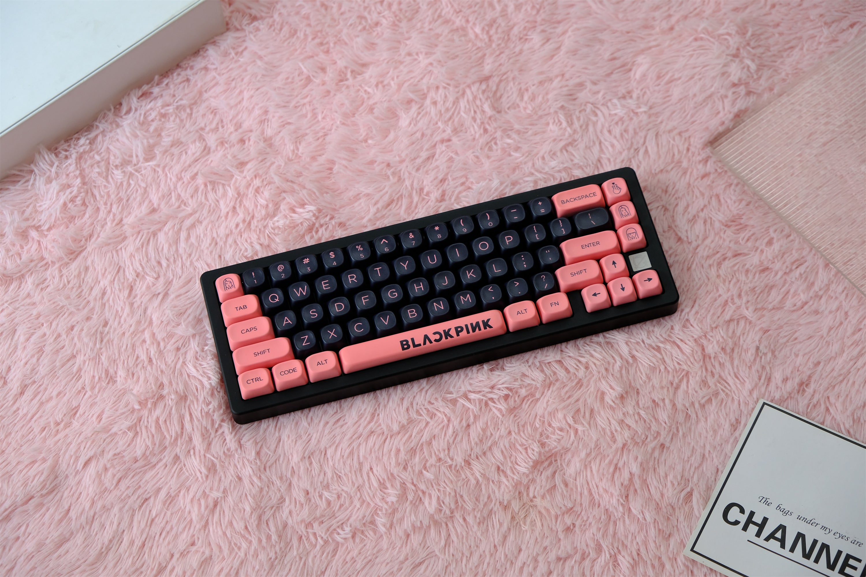 Black Pink Keycaps