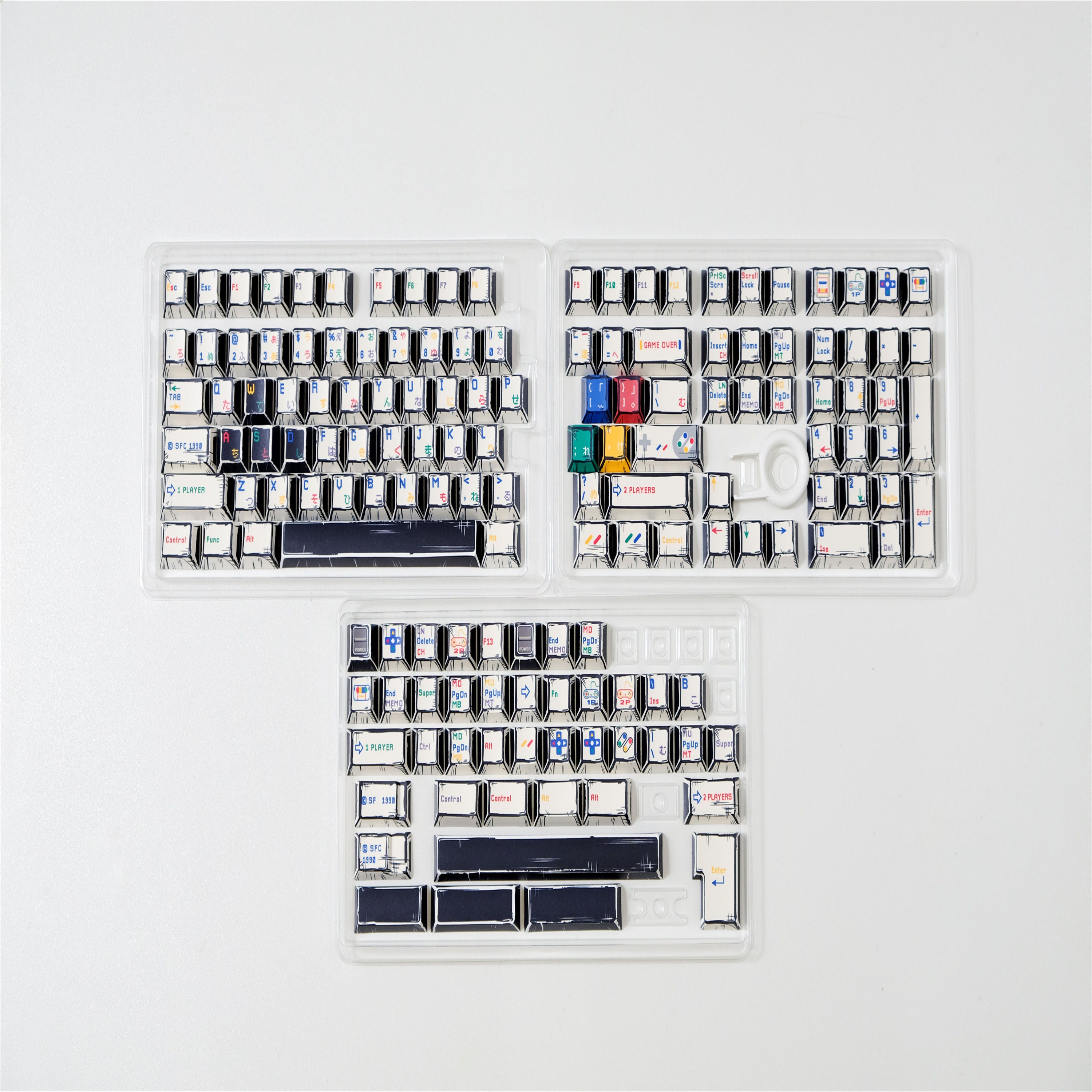 SFC White Comic style keycaps