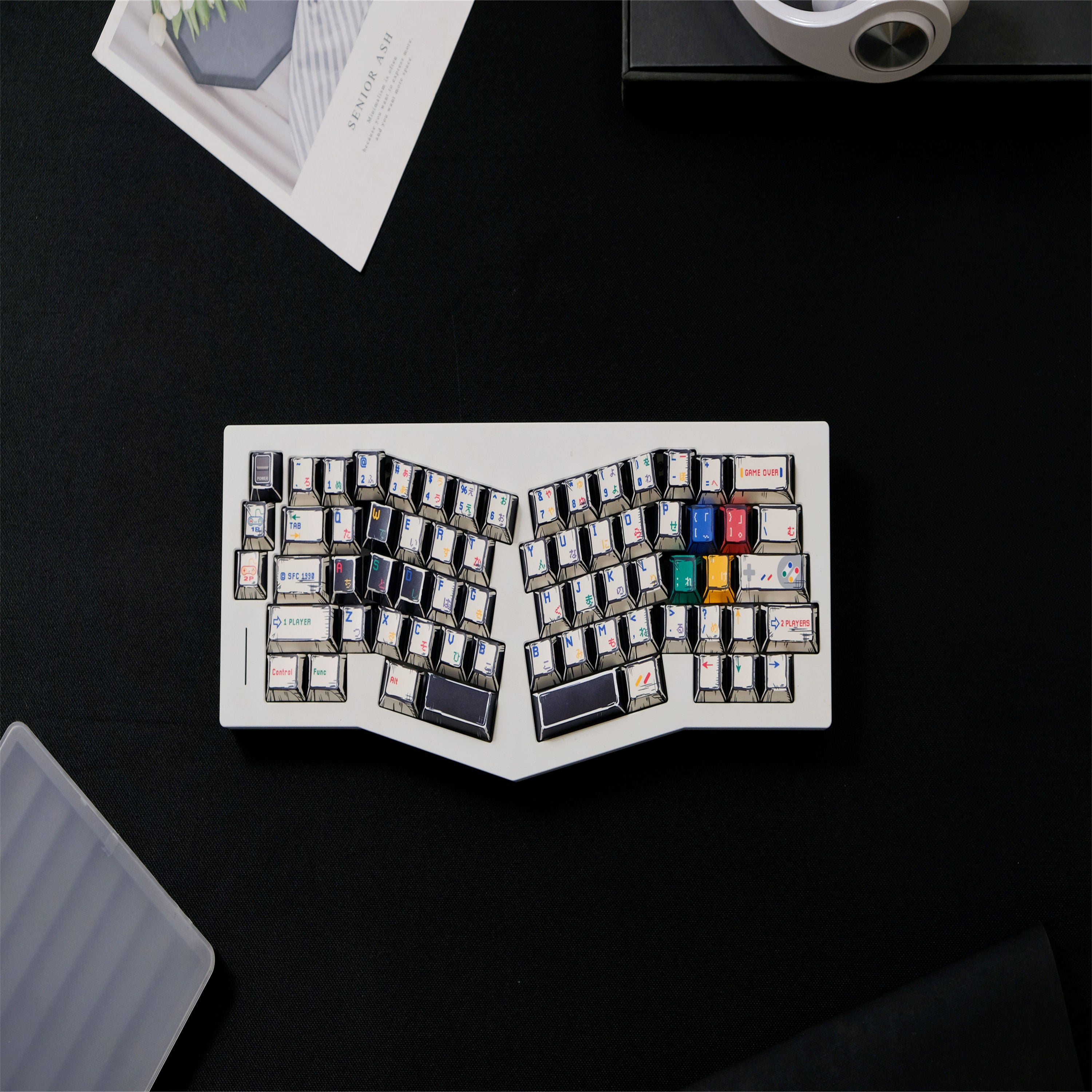 SFC White Comic style keycaps