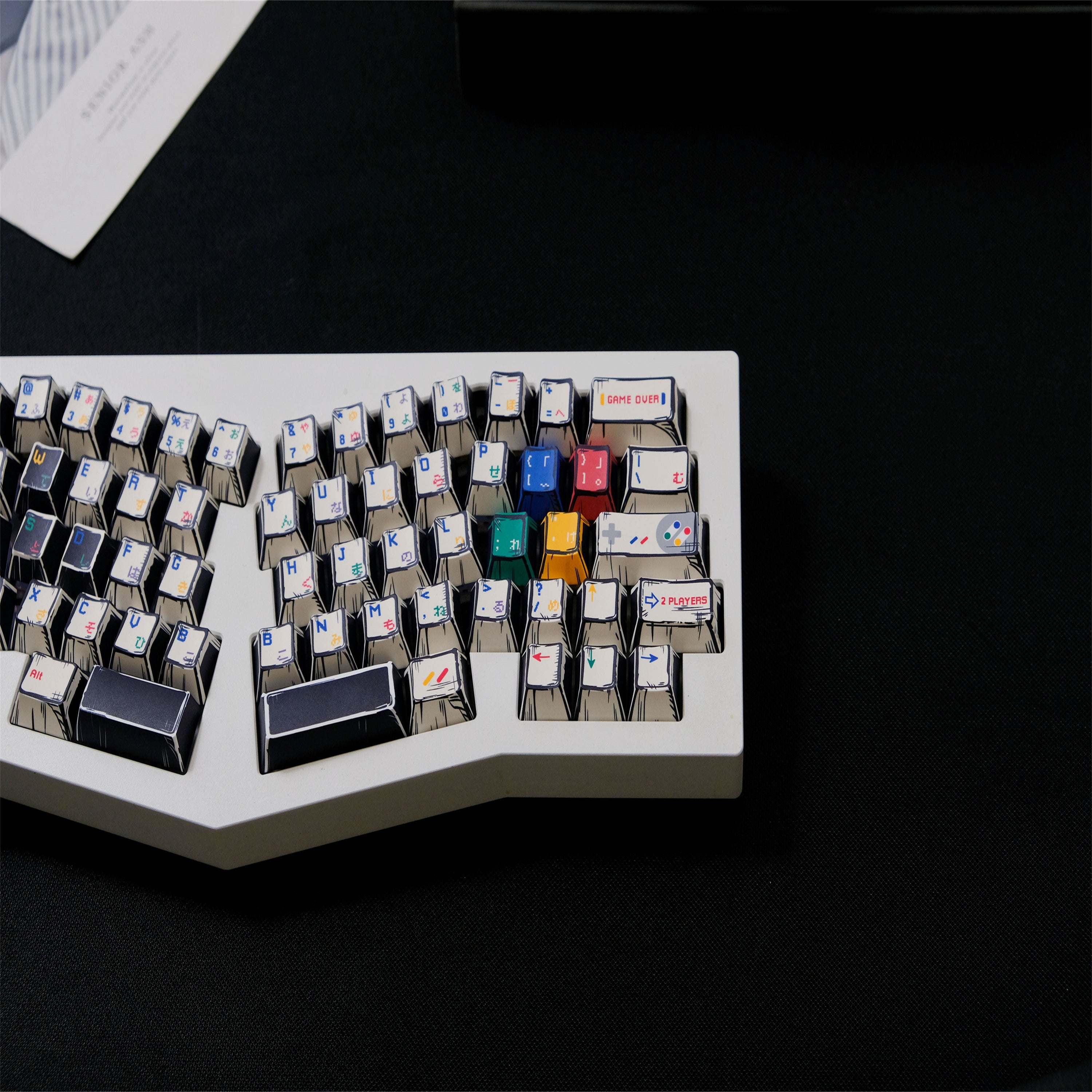 SFC White Comic style keycaps