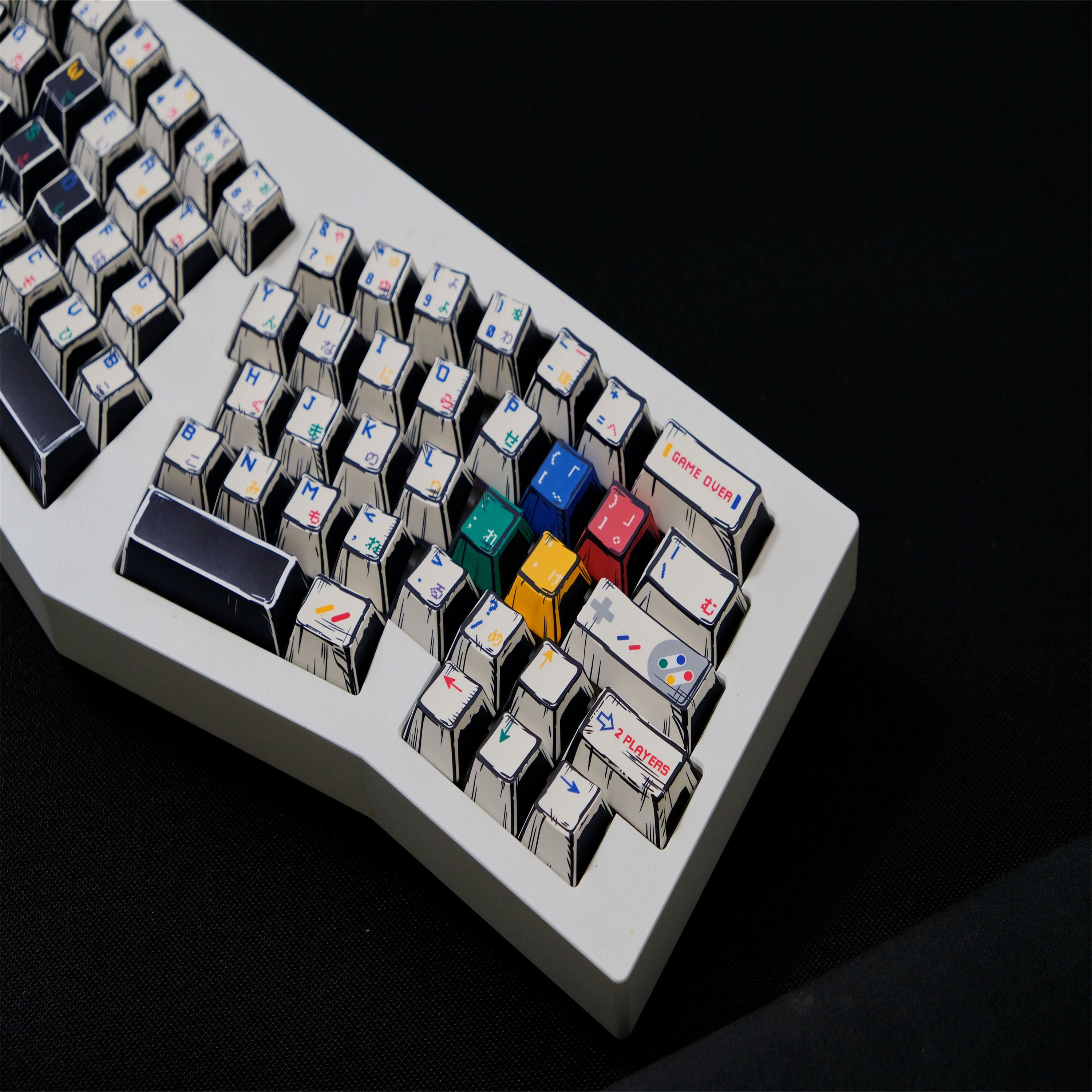 SFC White Comic style keycaps