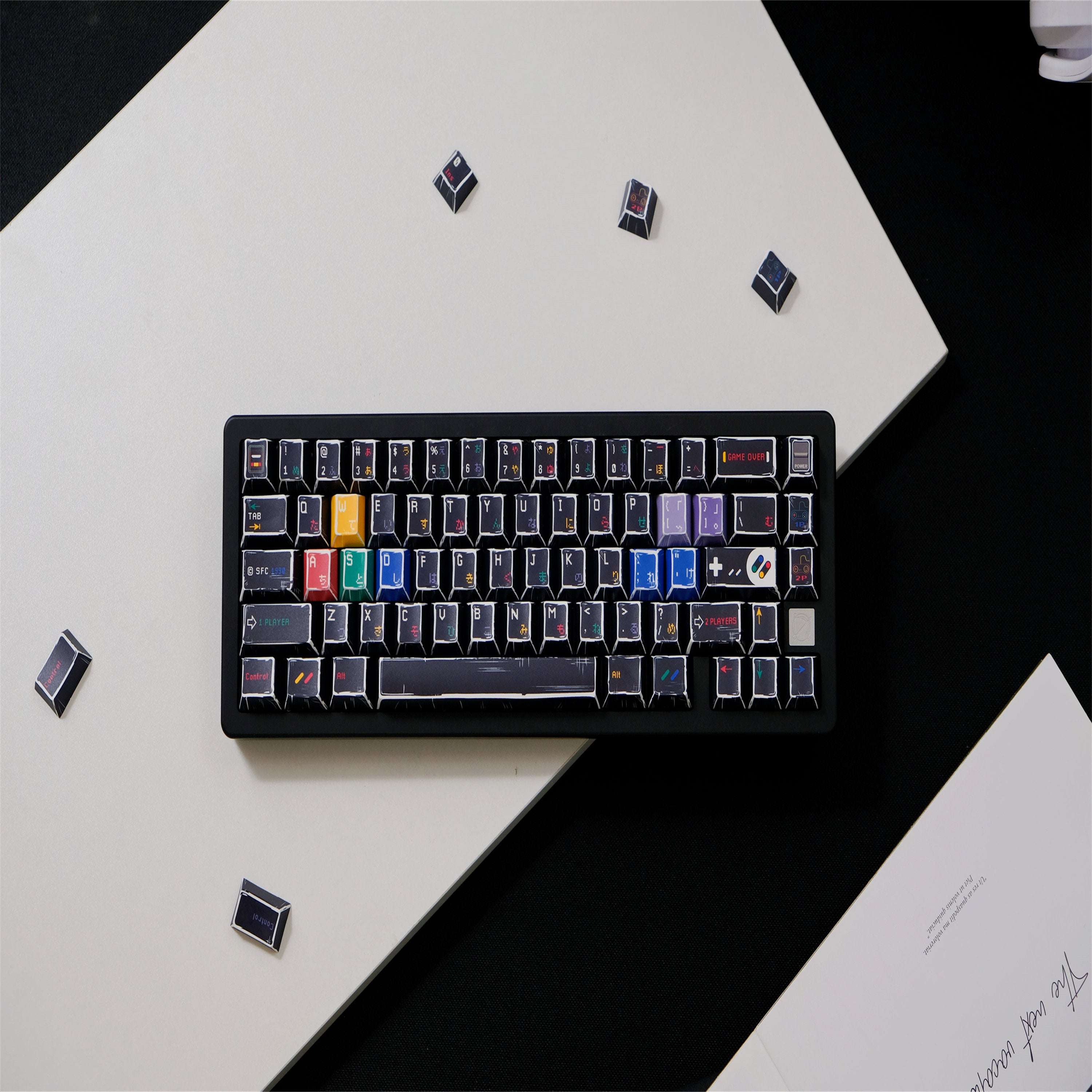 SFC Black Comic Style keycaps