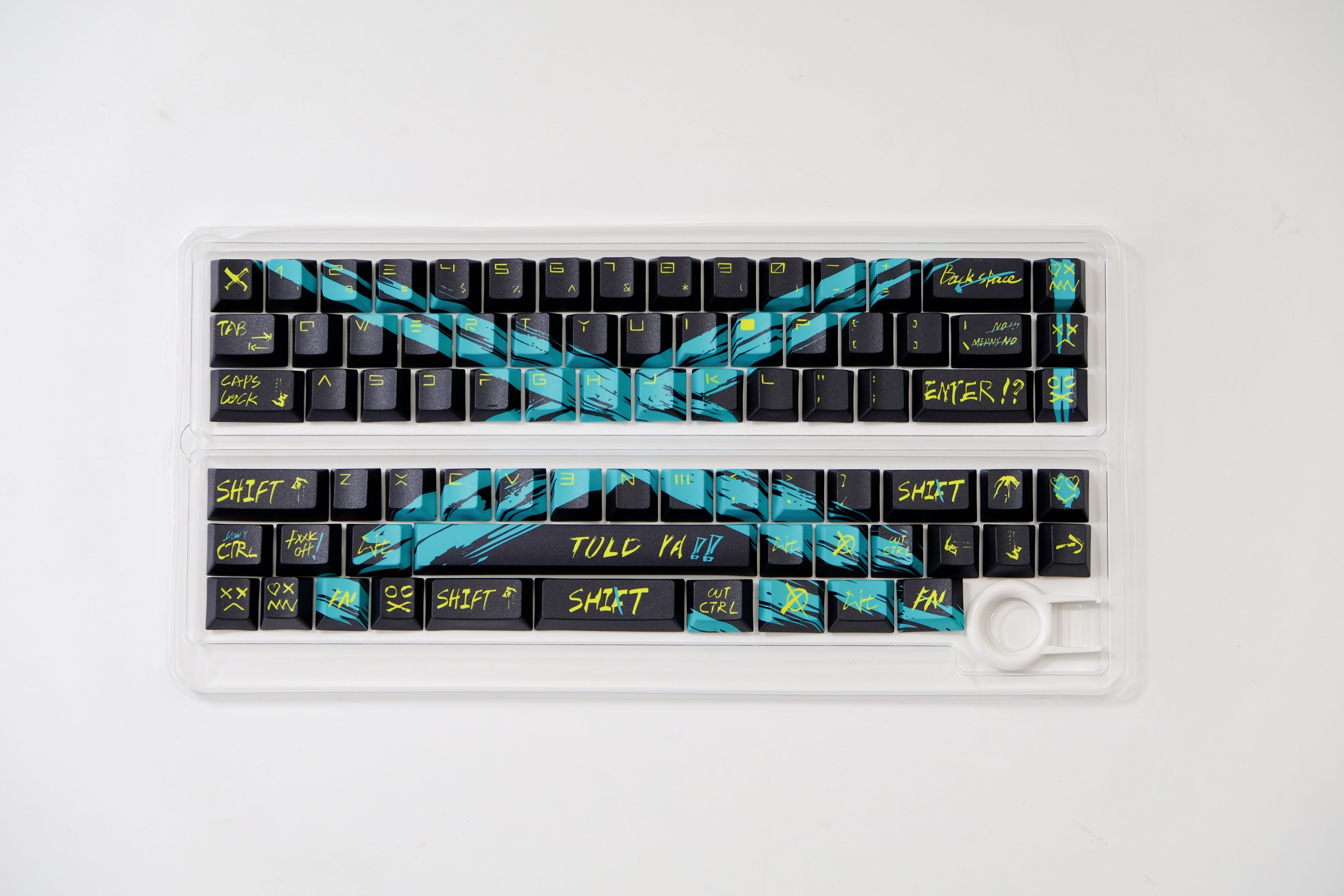 Against invalid Black Blue keycaps