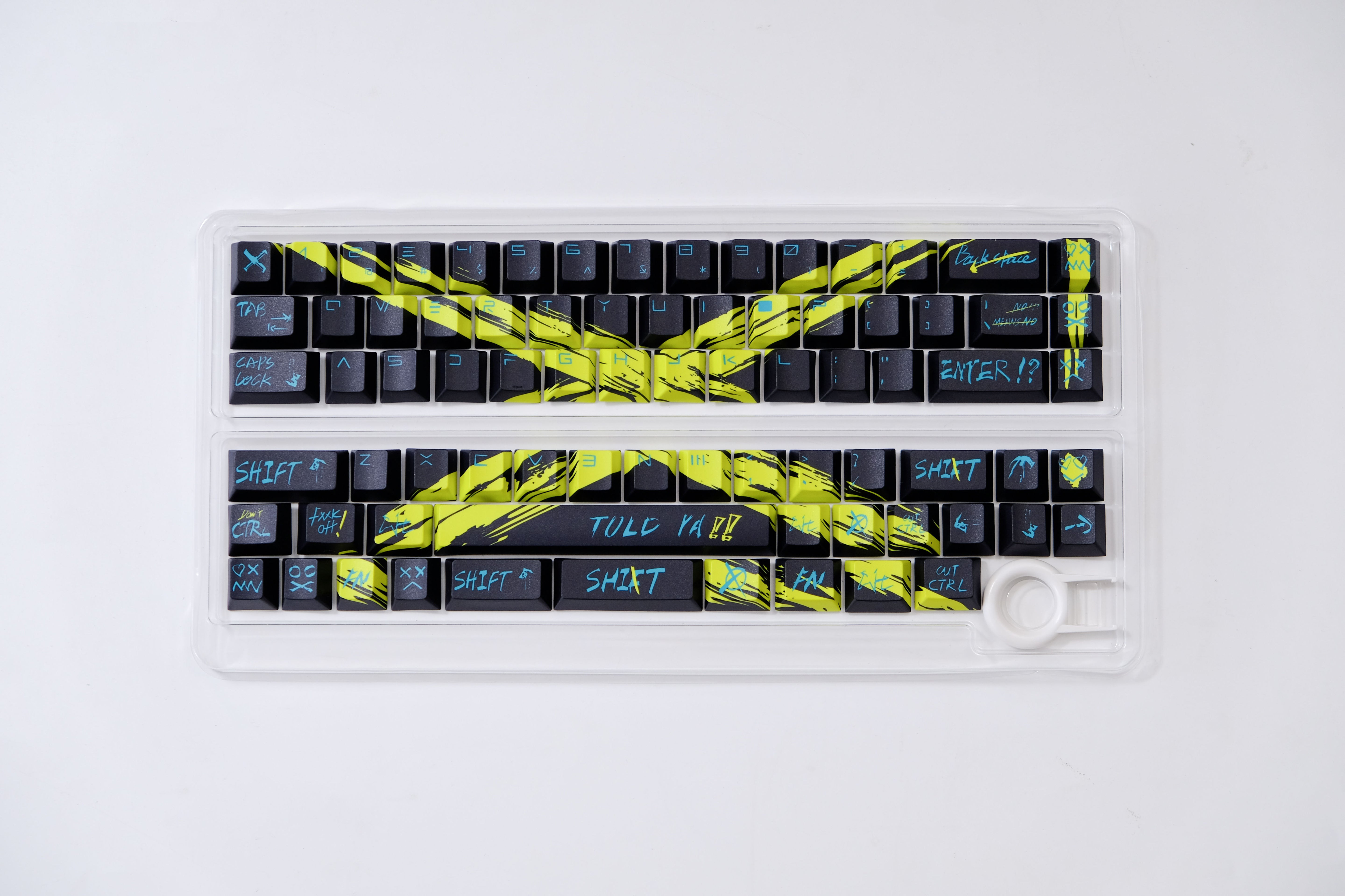 Against invalid Black Yellow keycaps