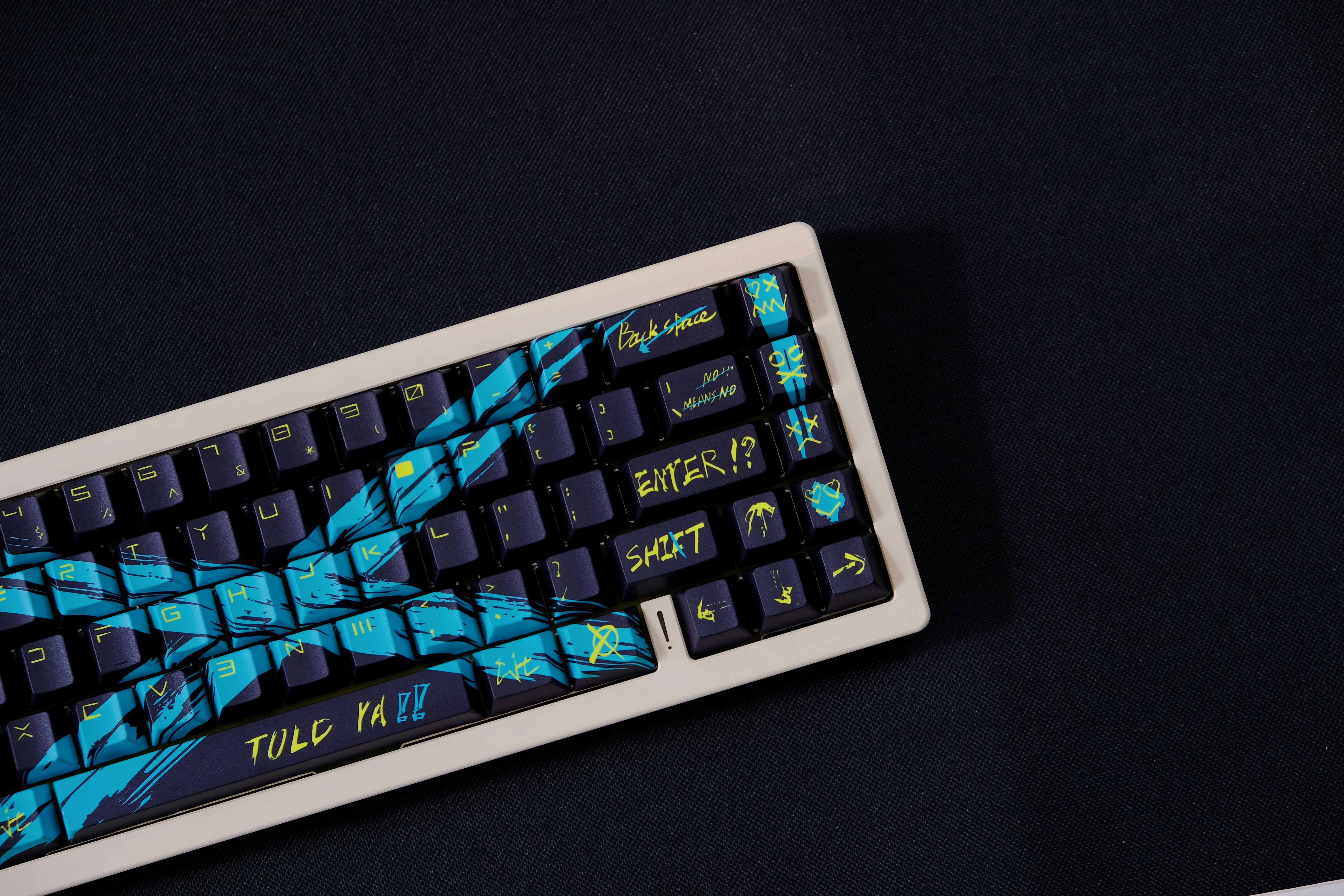Against invalid Black Blue keycaps