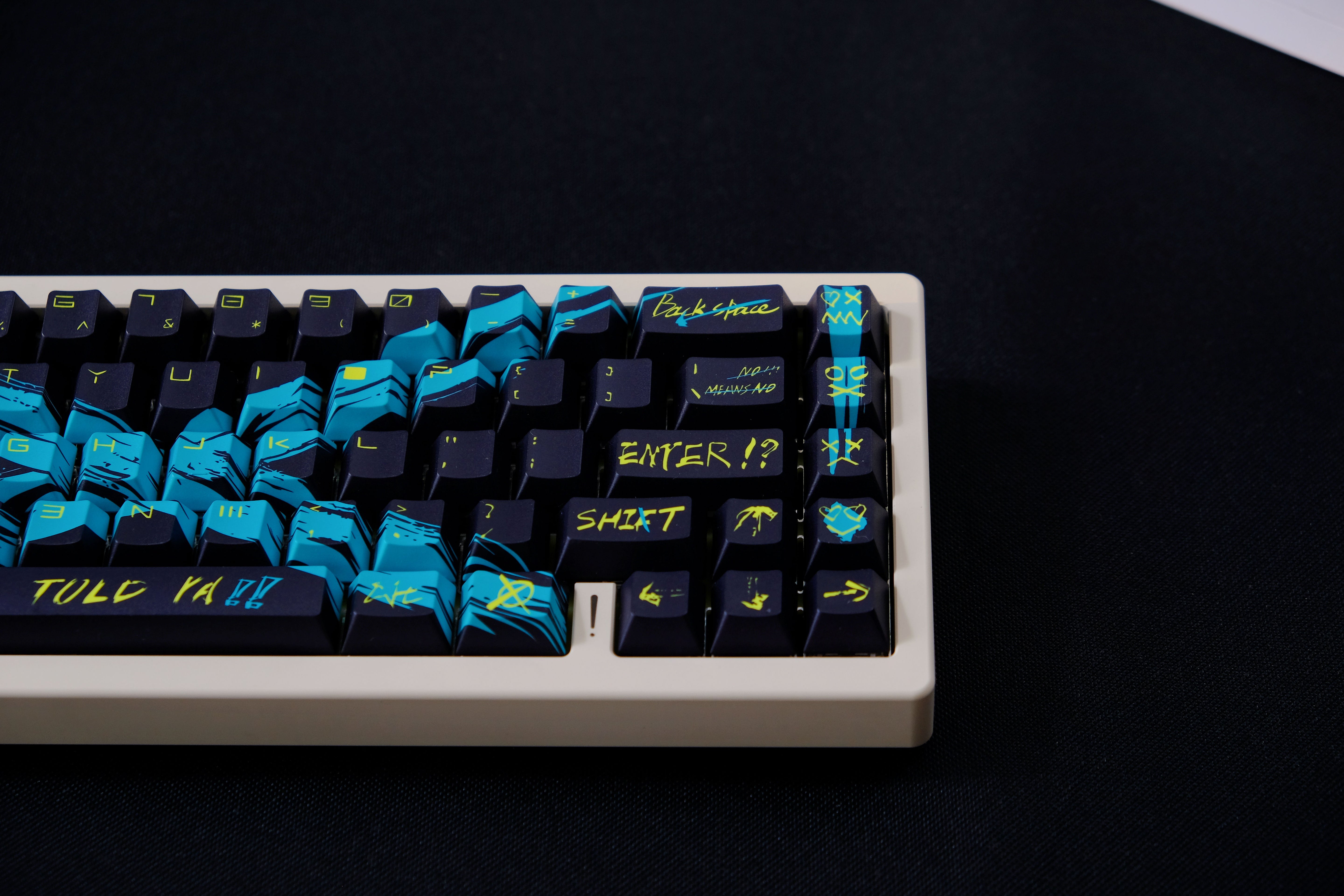 Against invalid Black Blue keycaps