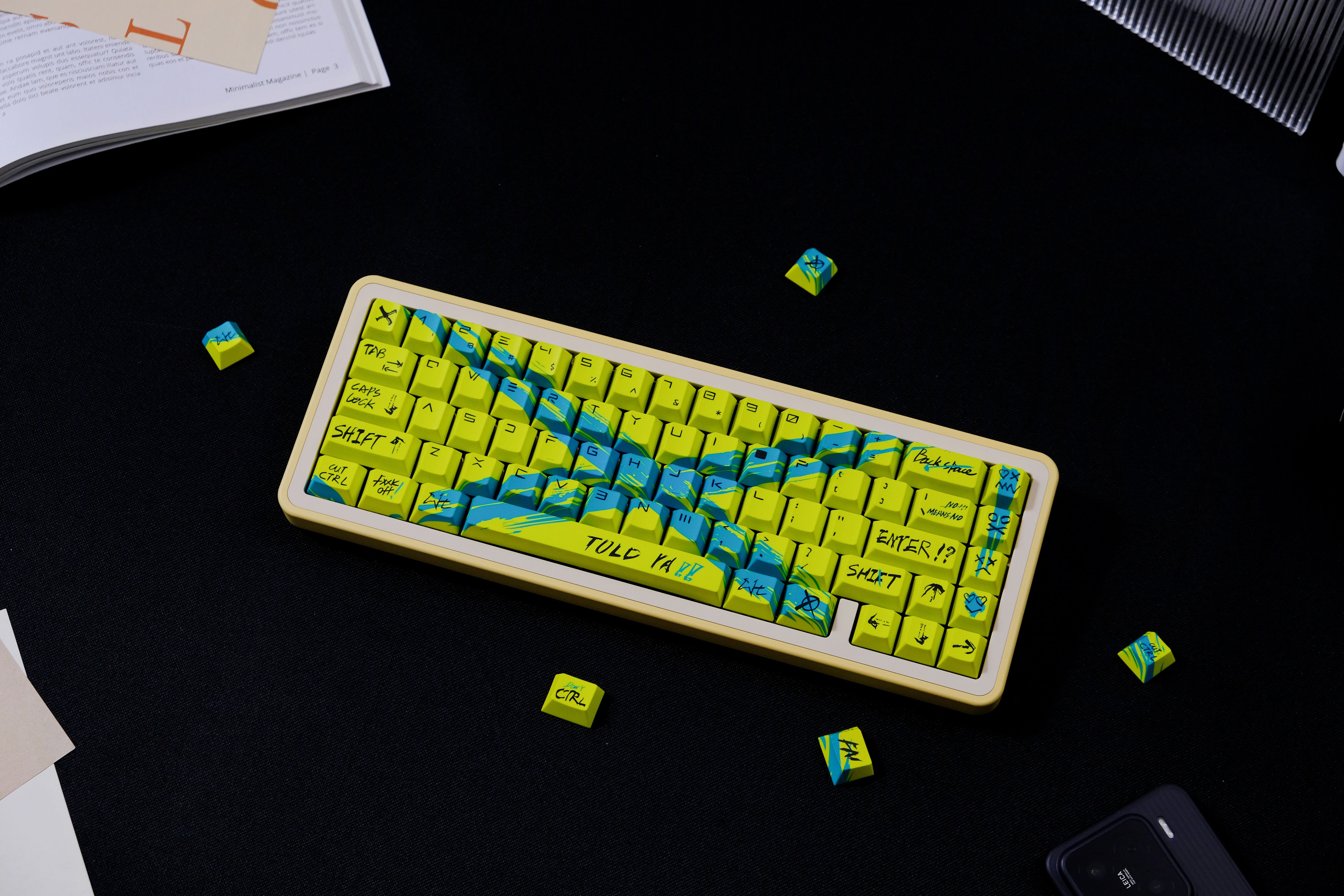 Against invalid Yellow Blue keycaps