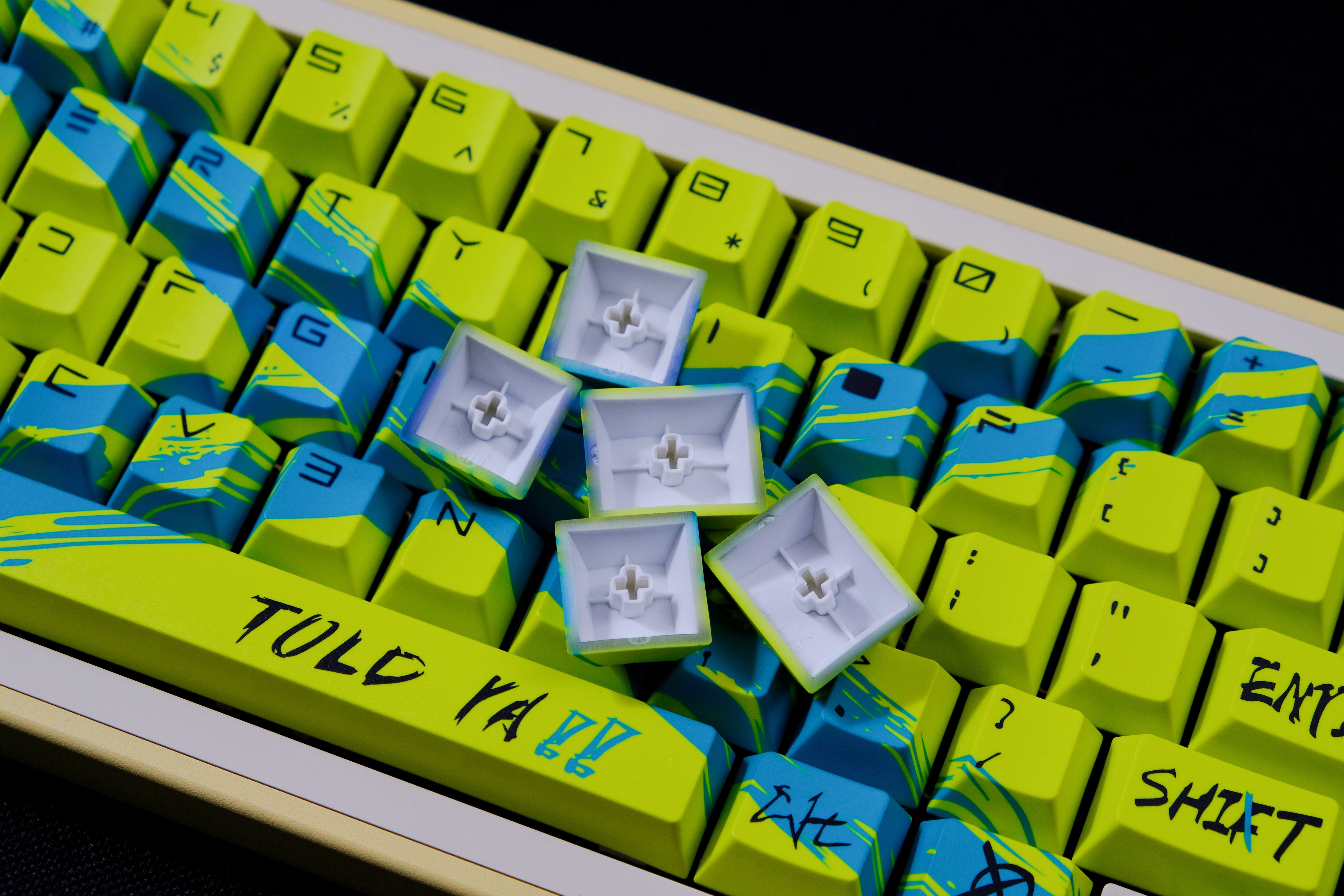 Against invalid Yellow Blue keycaps