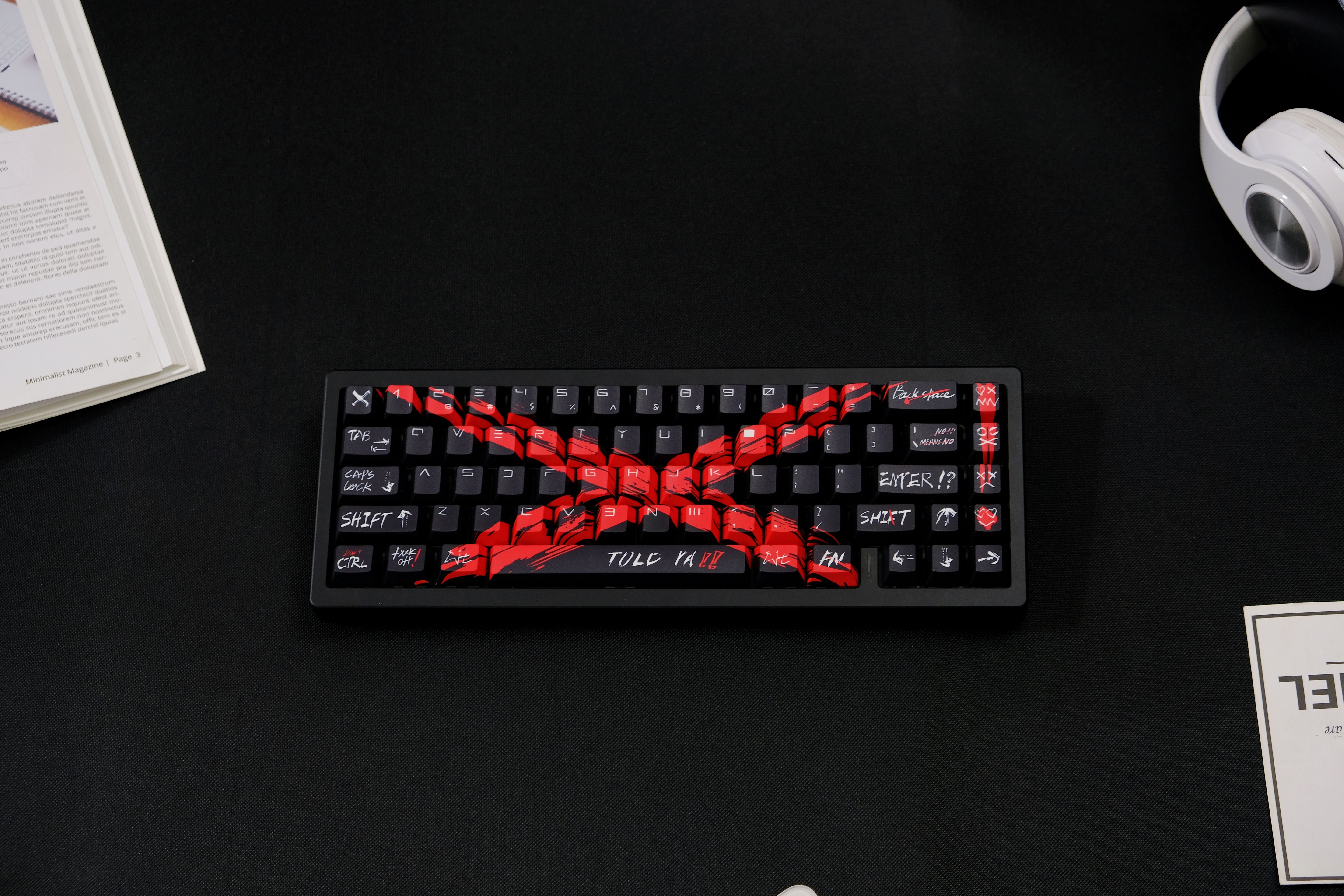 Red 4574 Against invalid Black Red keycaps 78 Keys PBT Material Cherry Profile ...