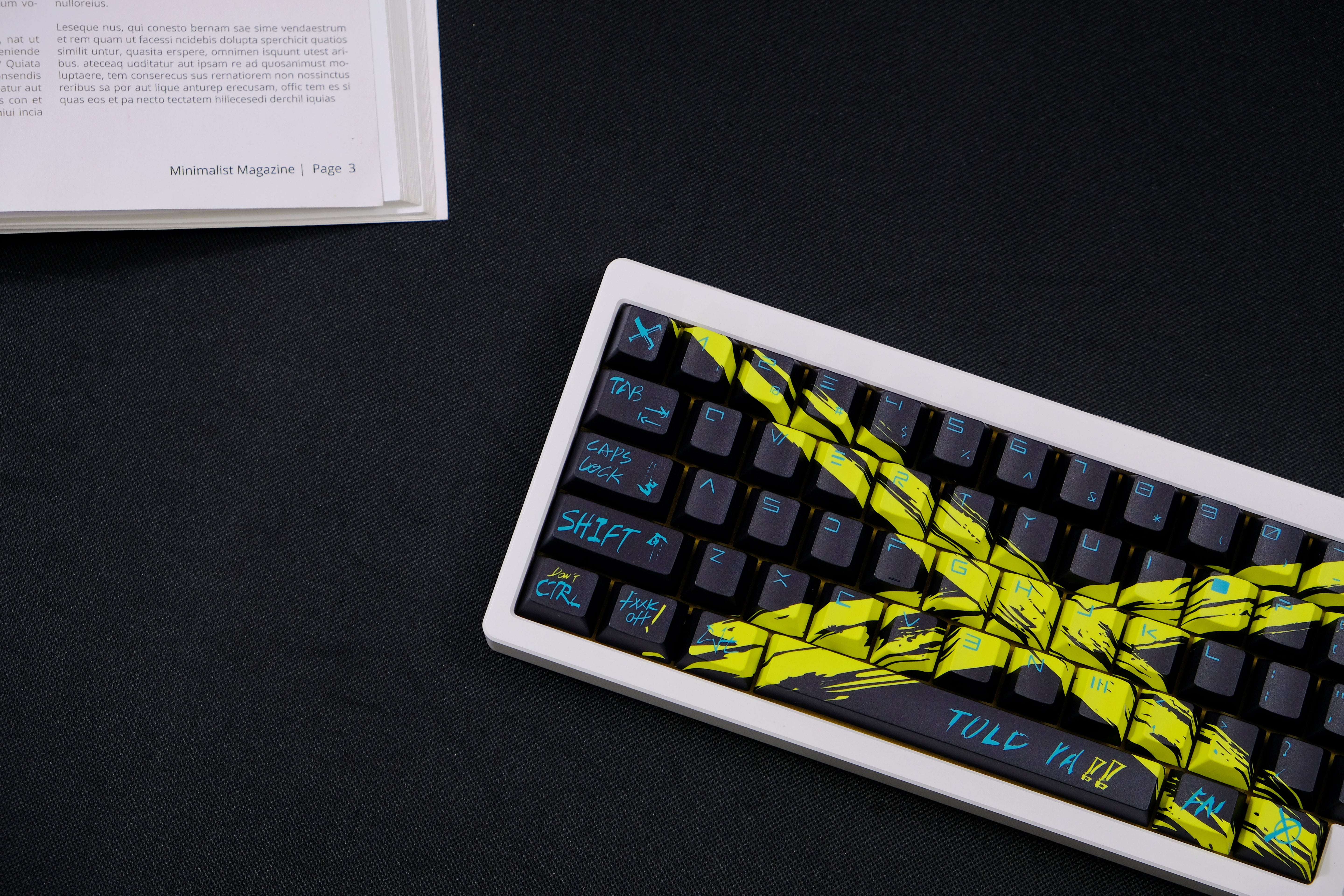 Against invalid Black Yellow keycaps