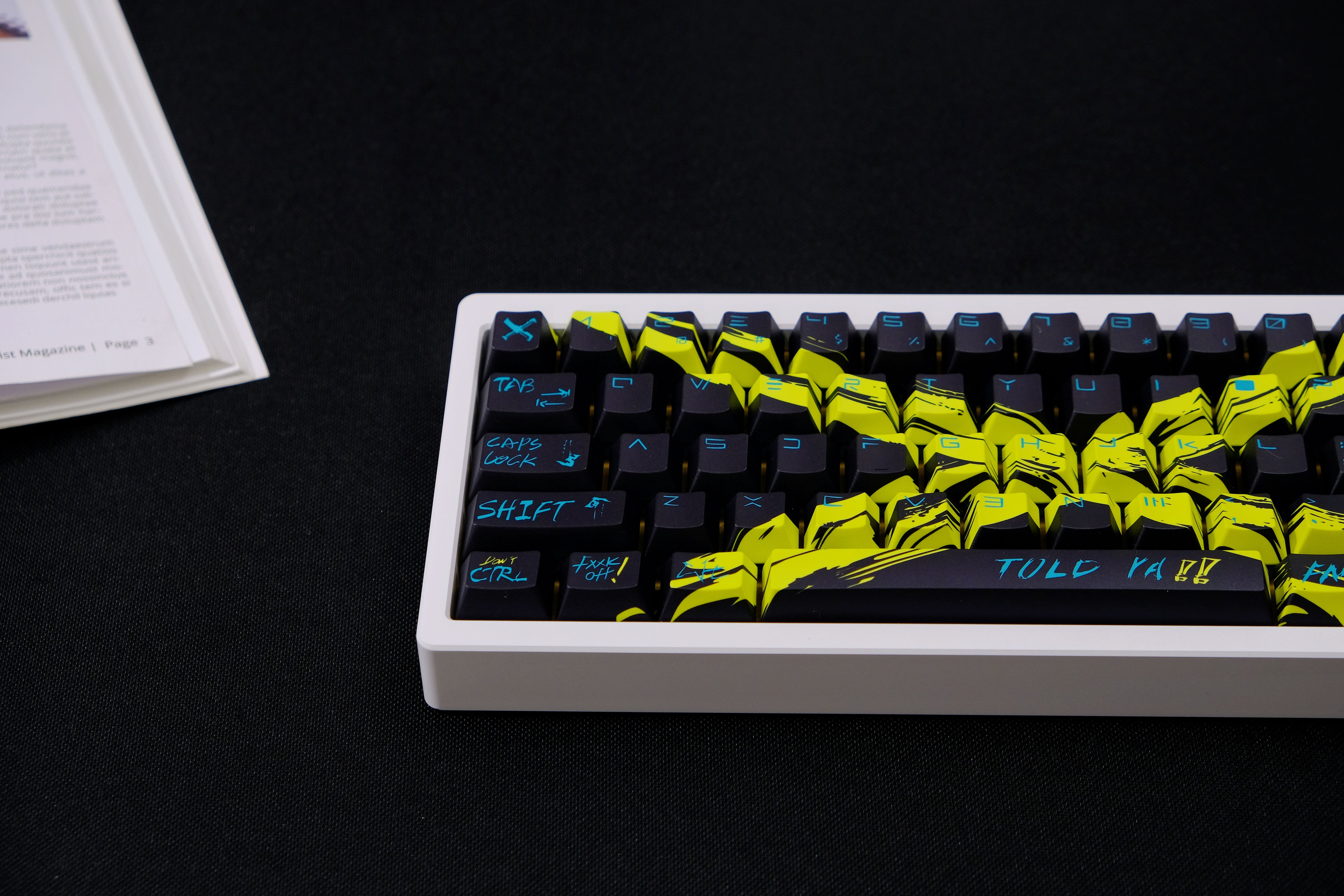 Against invalid Black Yellow keycaps