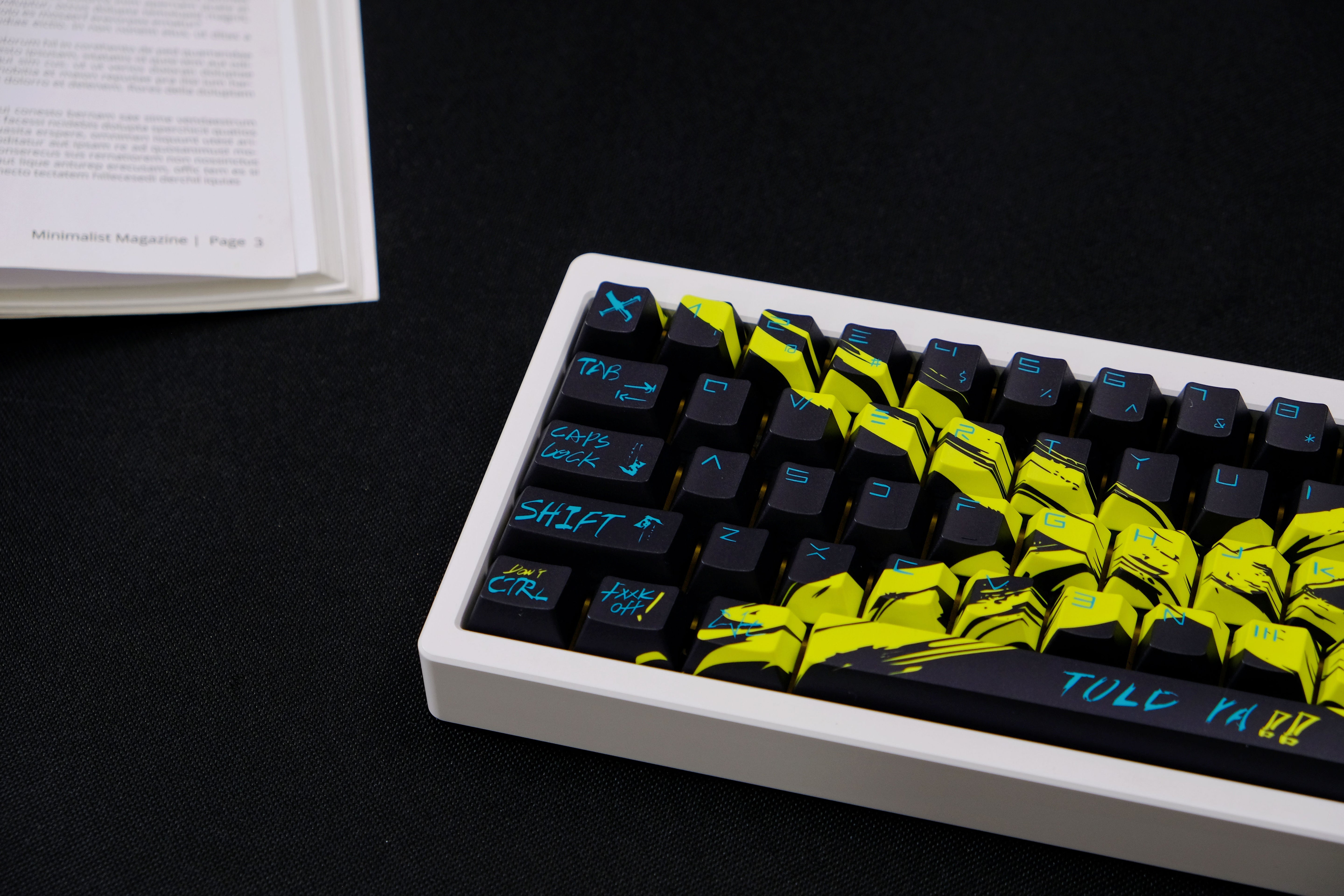 Against invalid Black Yellow keycaps