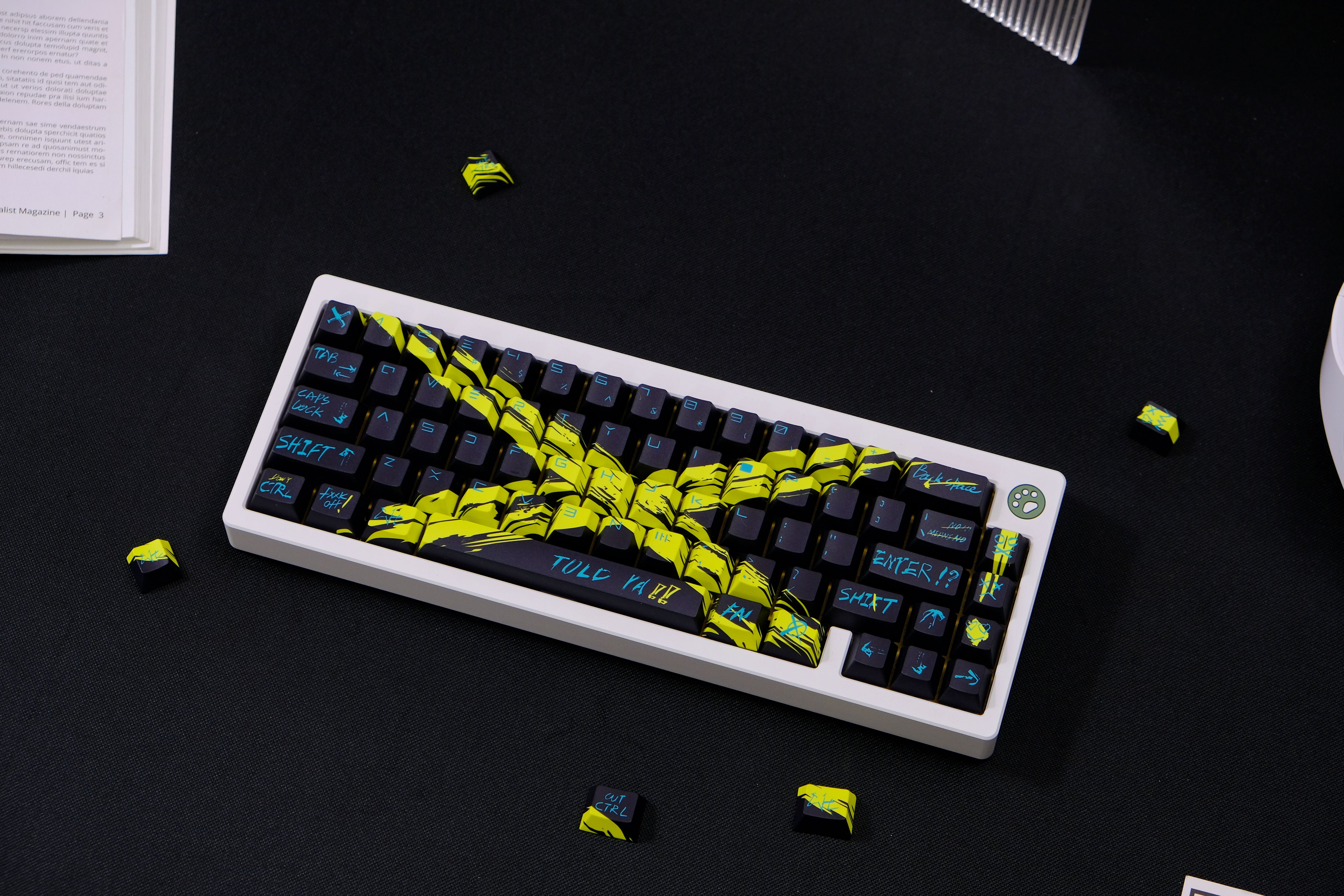 Against invalid Black Yellow keycaps