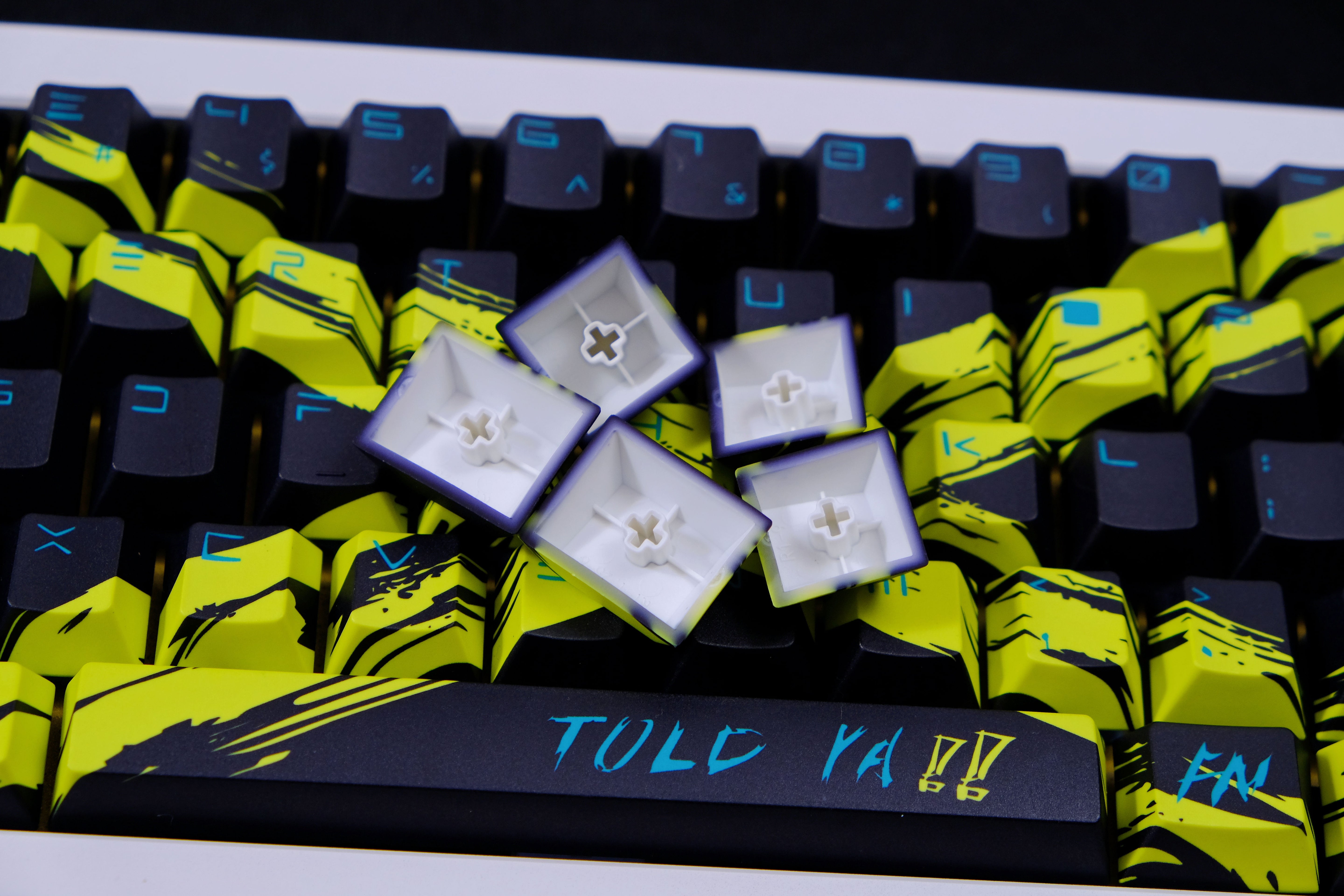 Against invalid Black Yellow keycaps
