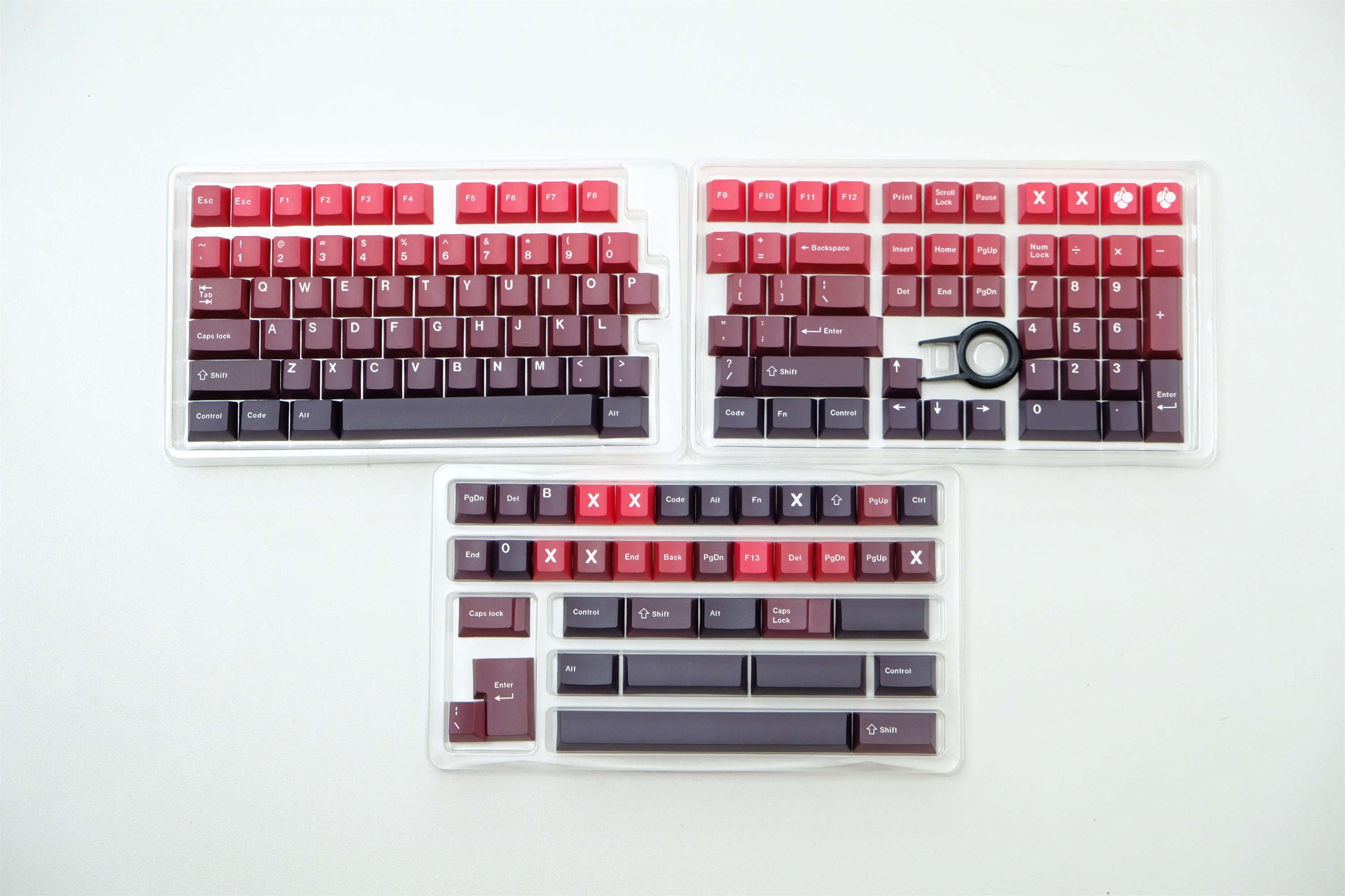 Red Black gradient keycaps