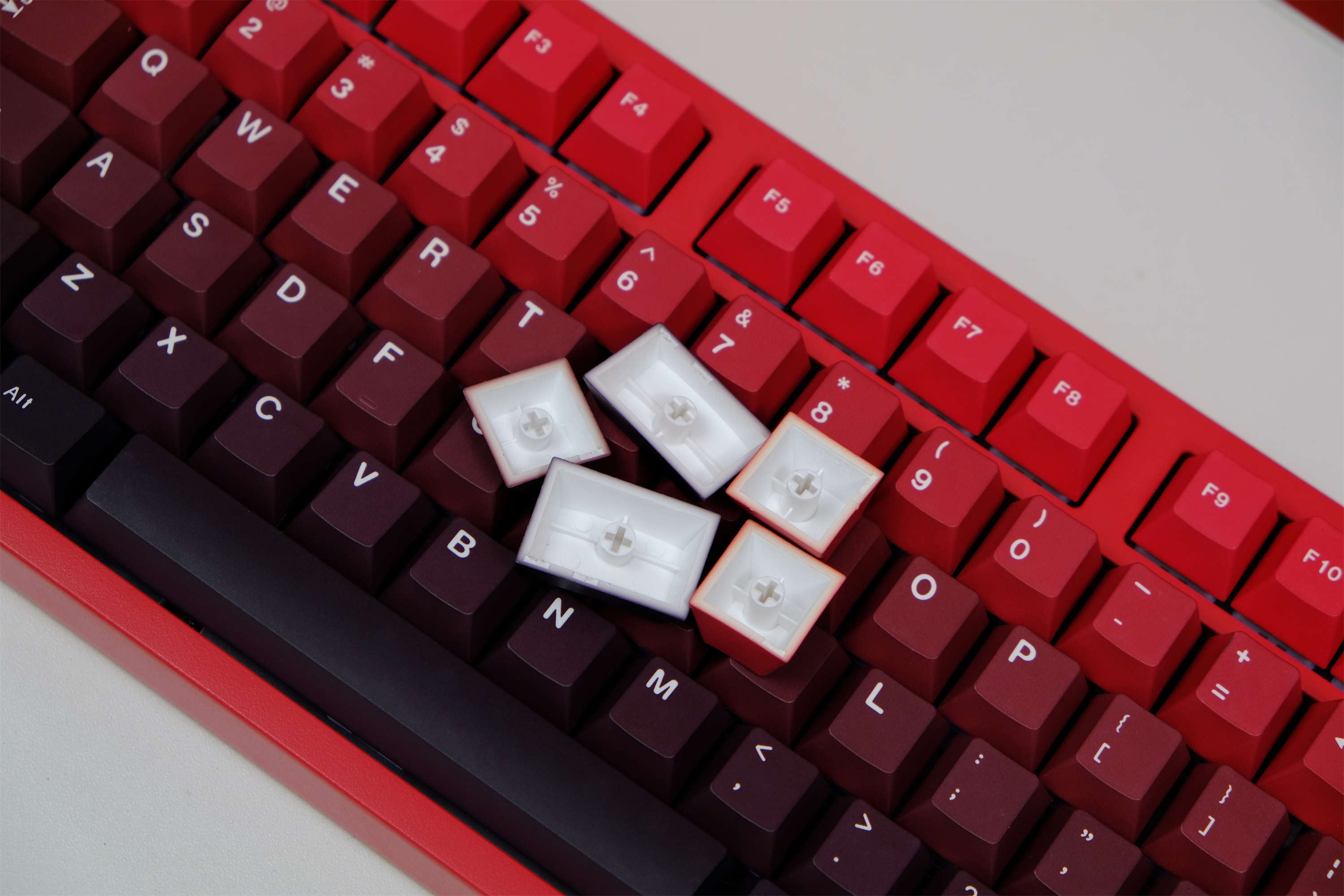 Red Black gradient keycaps