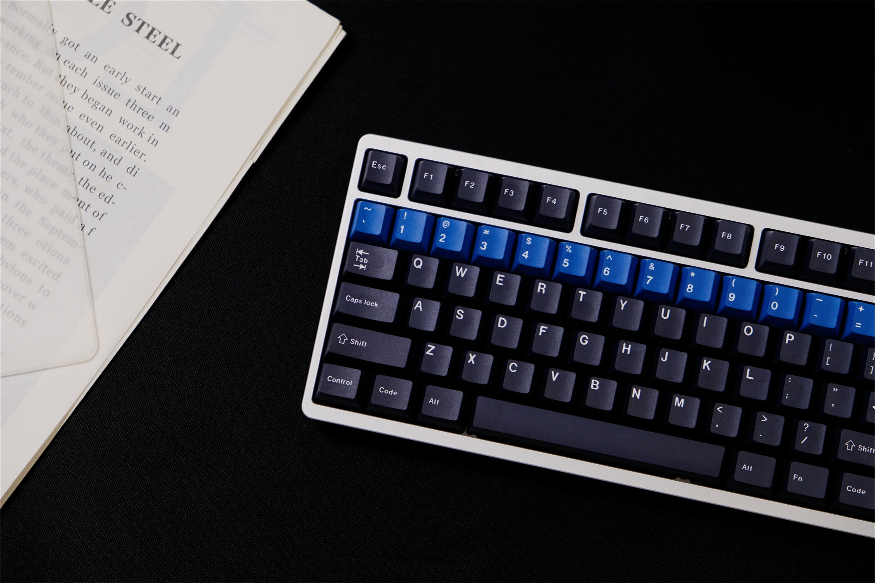 Blue Alert Black Keycaps