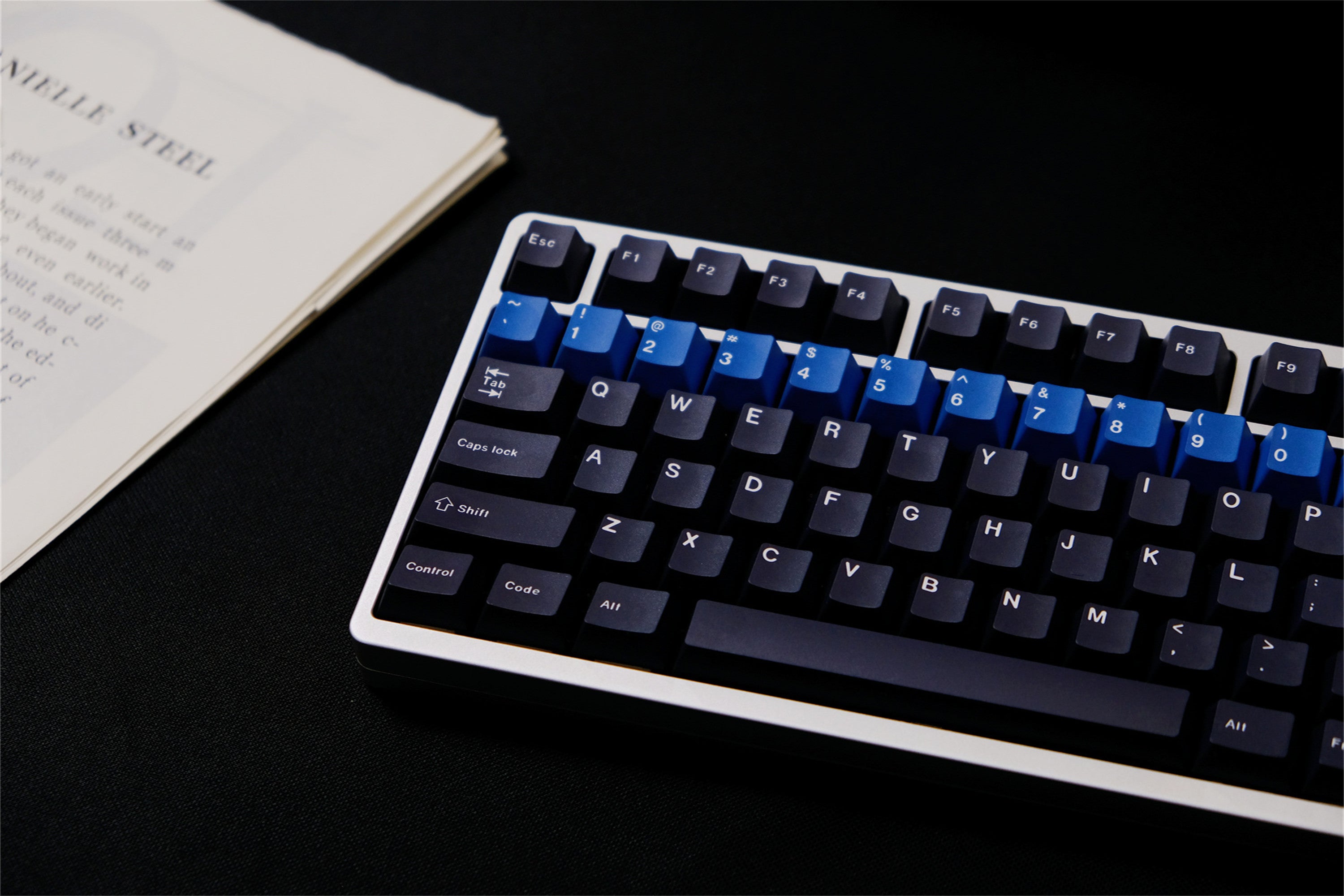 Blue Alert Black Keycaps