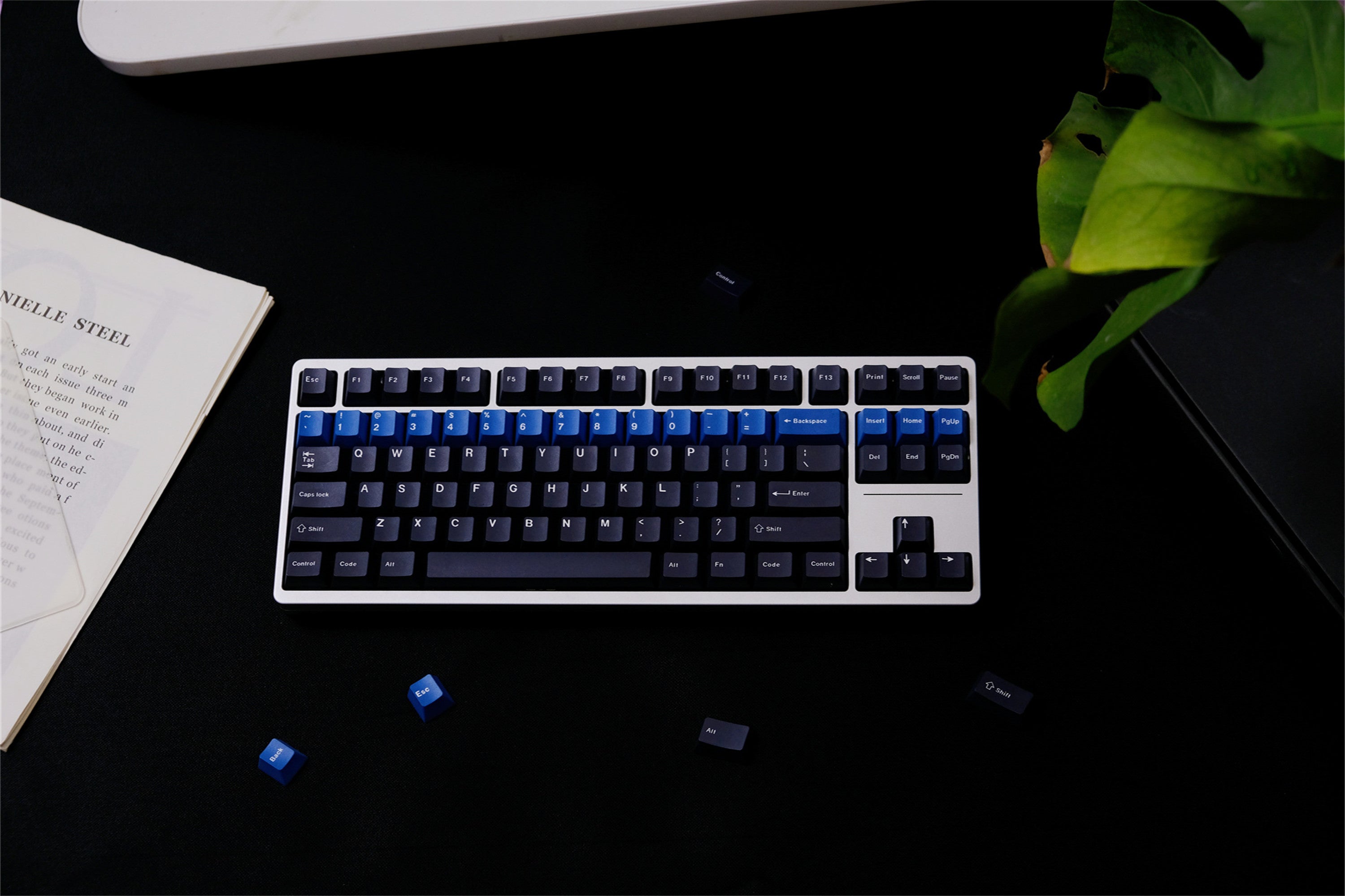 Blue Alert Black Keycaps