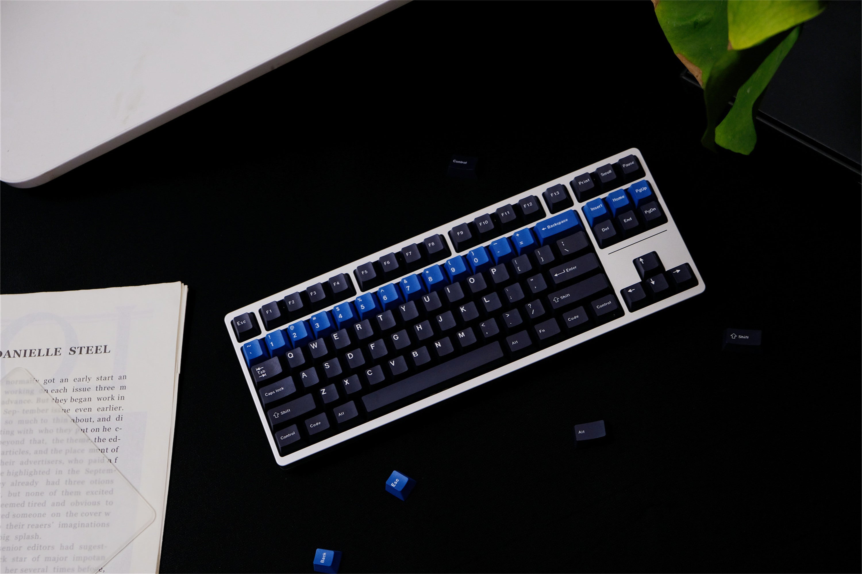Blue Alert Black Keycaps