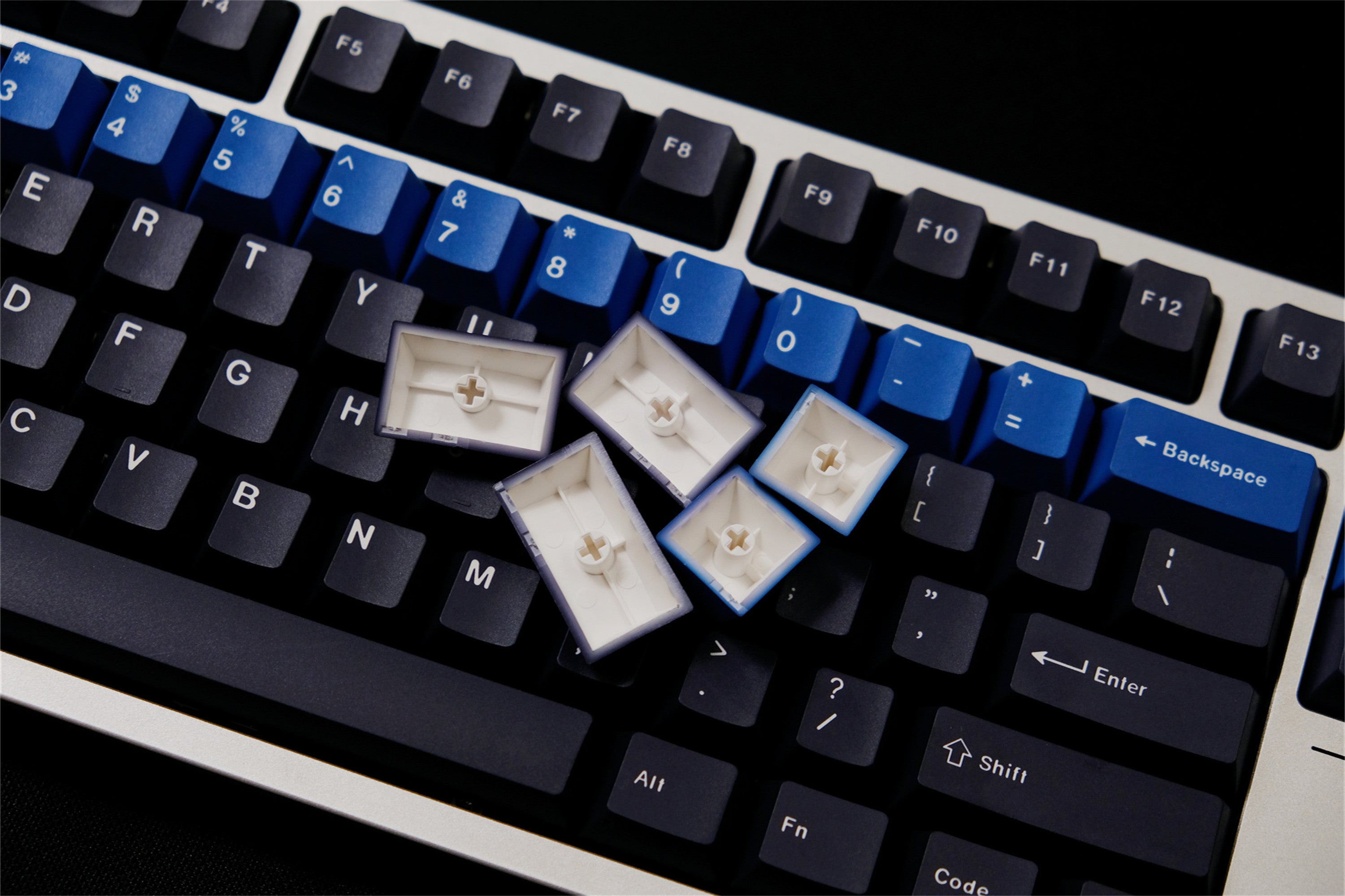 Blue Alert Black Keycaps