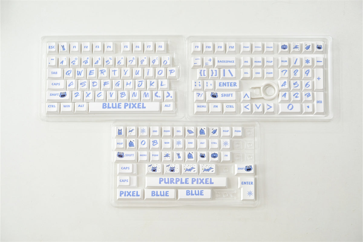 Pixel Keycaps Blue Pixel Keycaps 151 Keys PBT Material Cherry Profile Customized ...