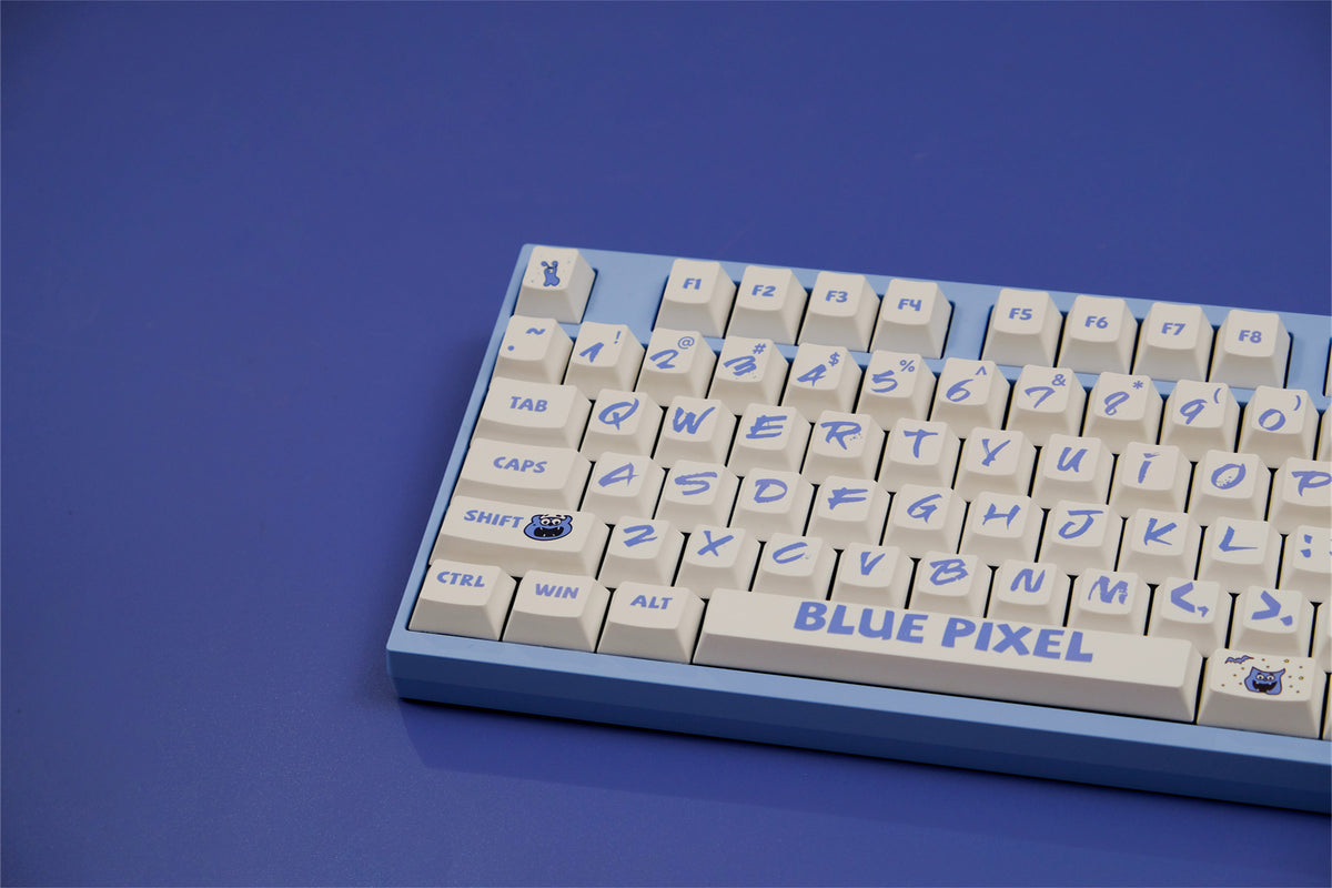 Pixel Keycaps Blue Pixel Keycaps 151 Keys PBT Material Cherry Profile Customized ...