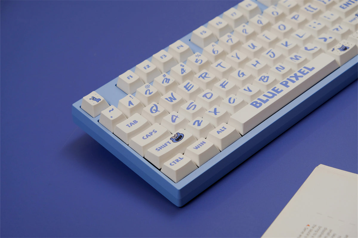 Pixel Keycaps Blue Pixel Keycaps 151 Keys PBT Material Cherry Profile Customized ...