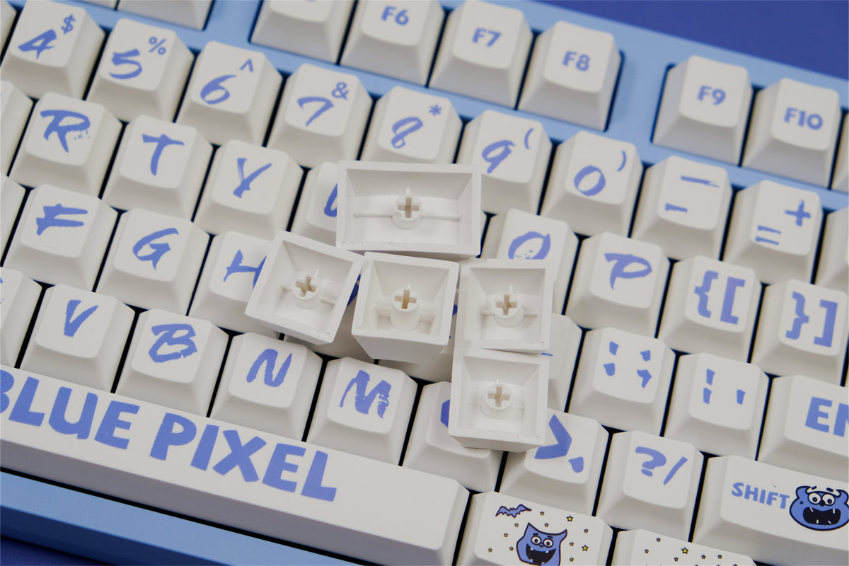 Pixel Keycaps Blue Pixel Keycaps 151 Keys PBT Material Cherry Profile Customized ...