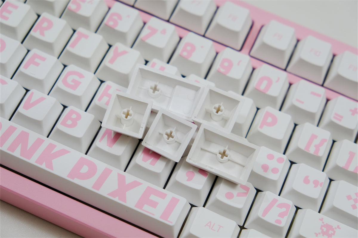 Pixel Keycaps Pink Pixel Keycaps 151 Keys PBT Material Cherry Profile Customized ...
