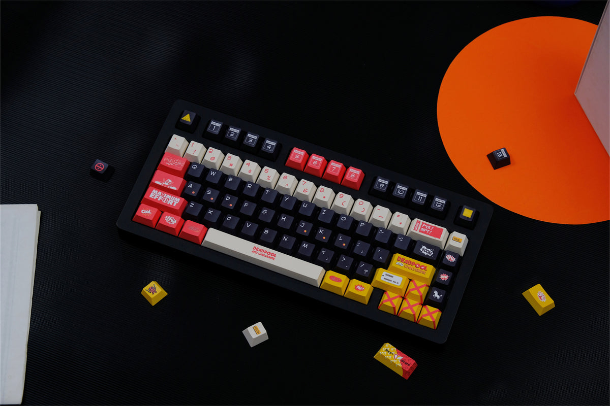 Deadpool Custom Keycaps Deadpool Wolverine Keycaps 151 Keys PBT Material Cherry Profile DYE-SUB ...