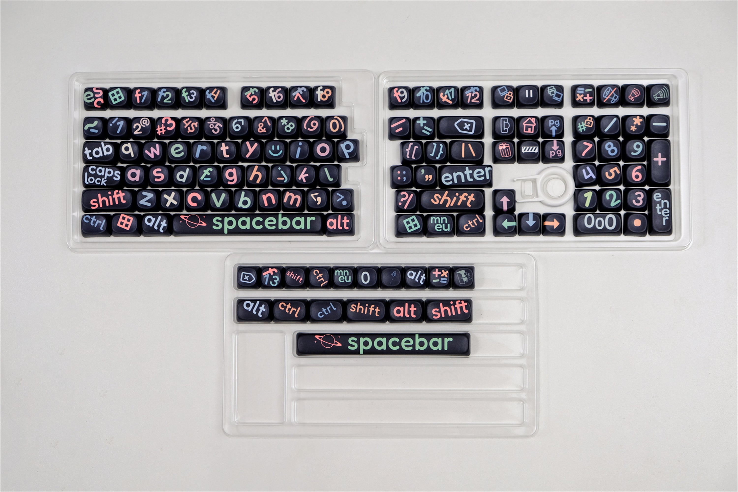 Large Black Lettering Keycaps