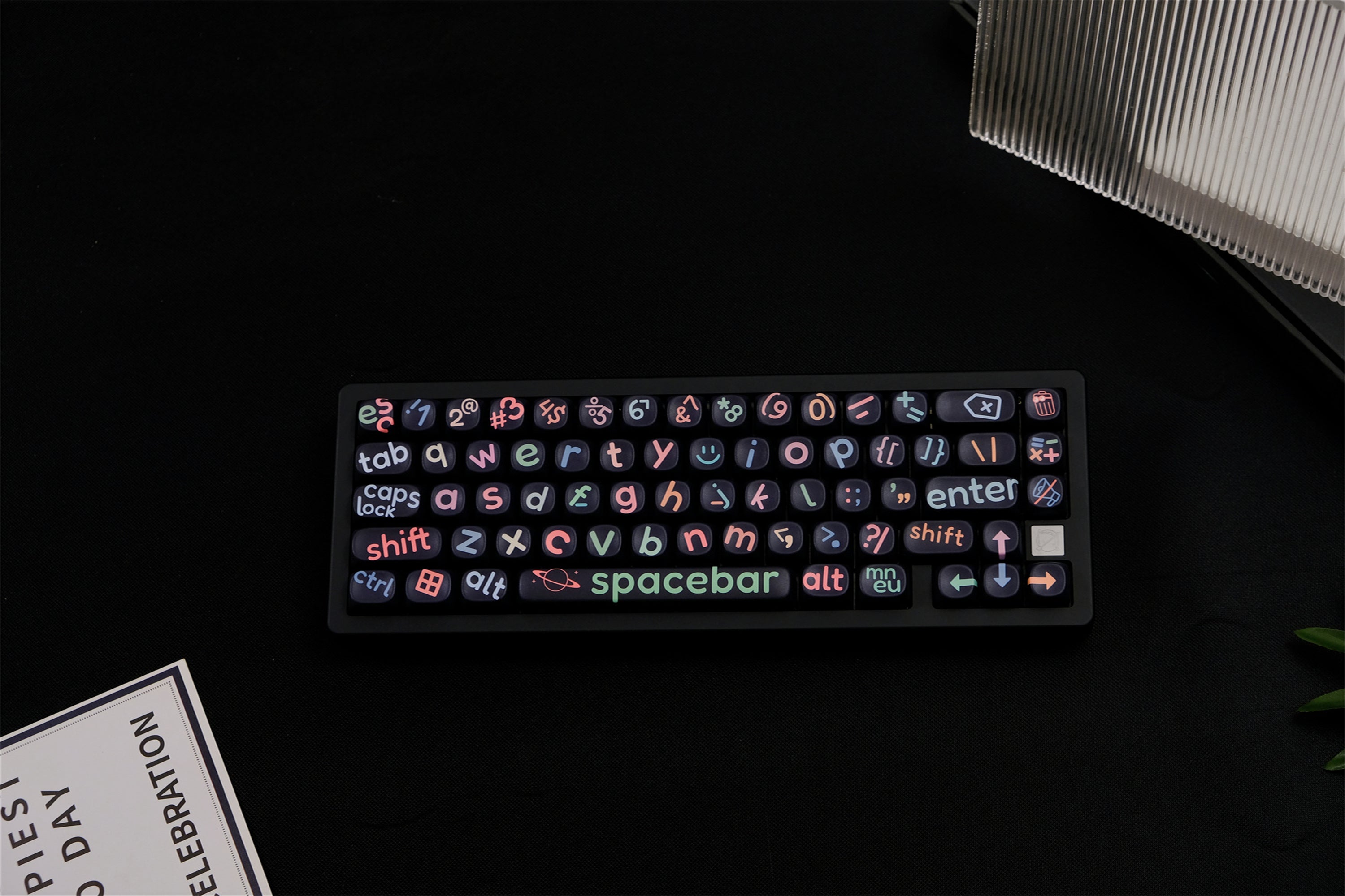 Large Black Lettering Keycaps