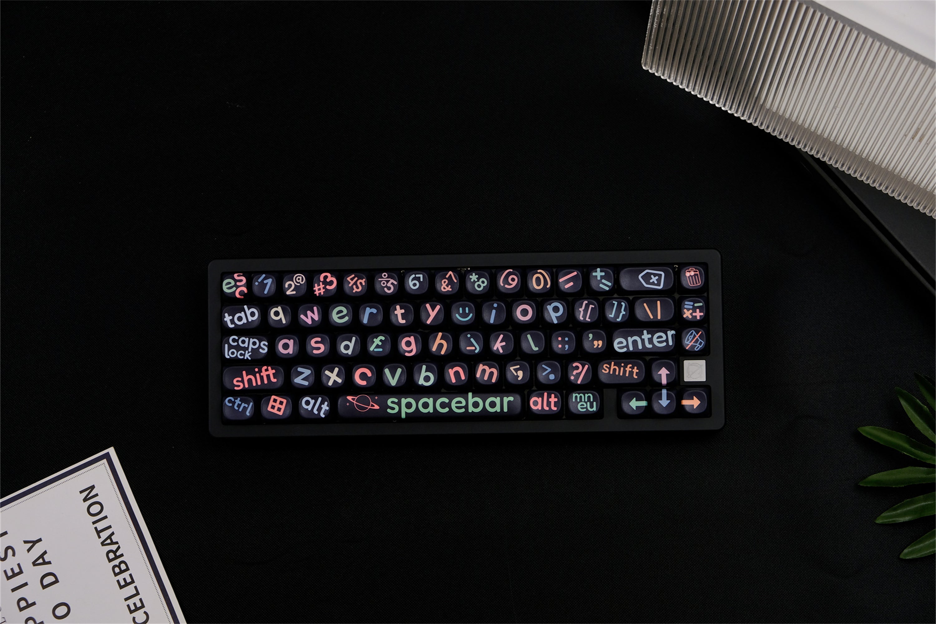 Large Black Lettering Keycaps