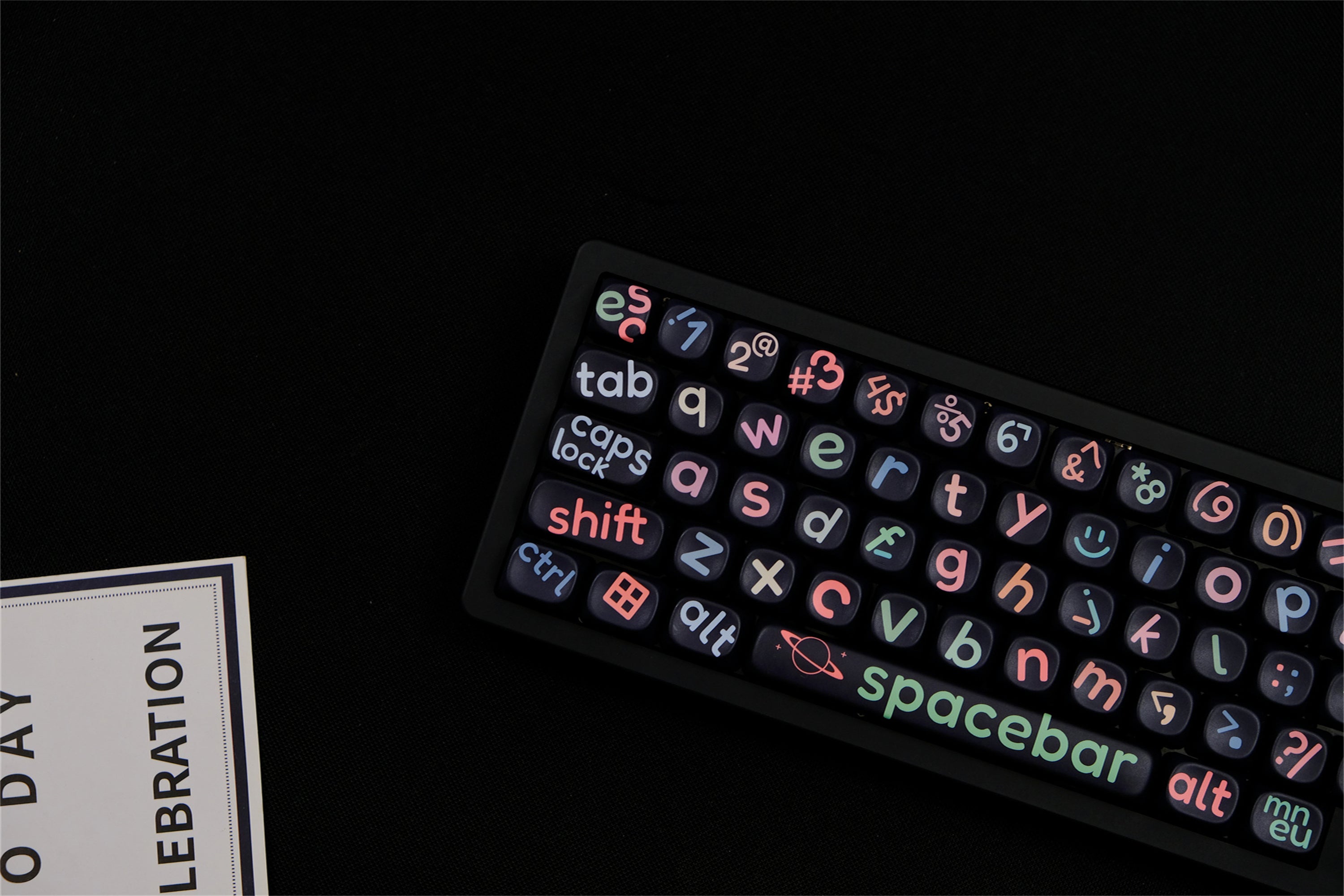 Large Black Lettering Keycaps