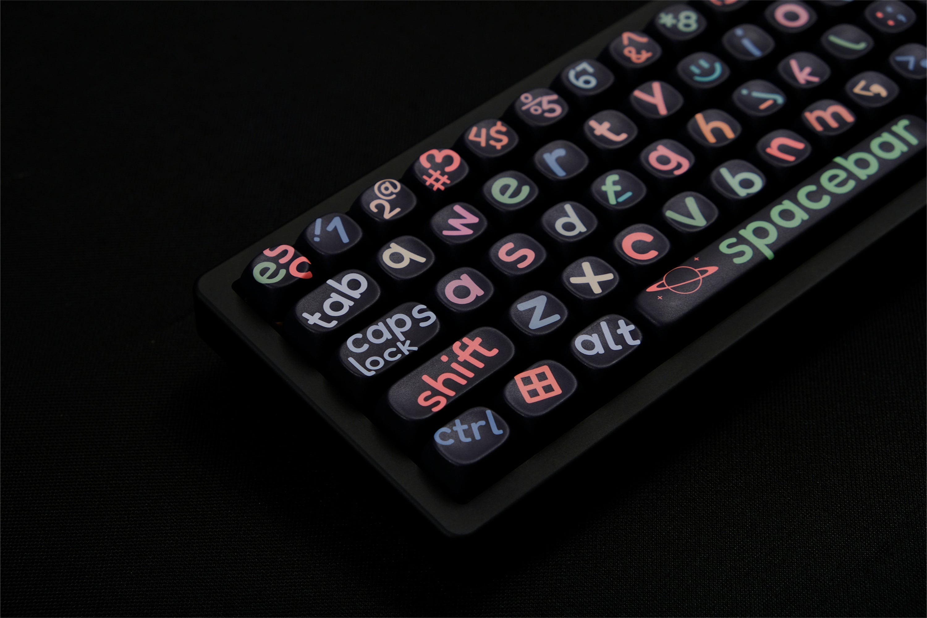Large Black Lettering Keycaps