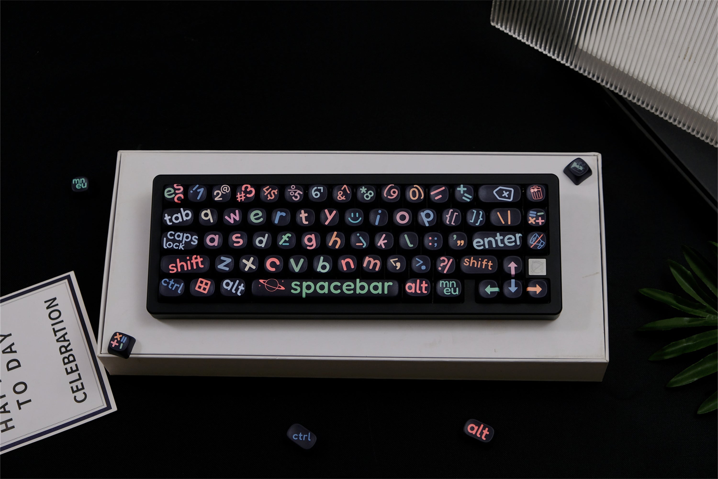 Large Black Lettering Keycaps