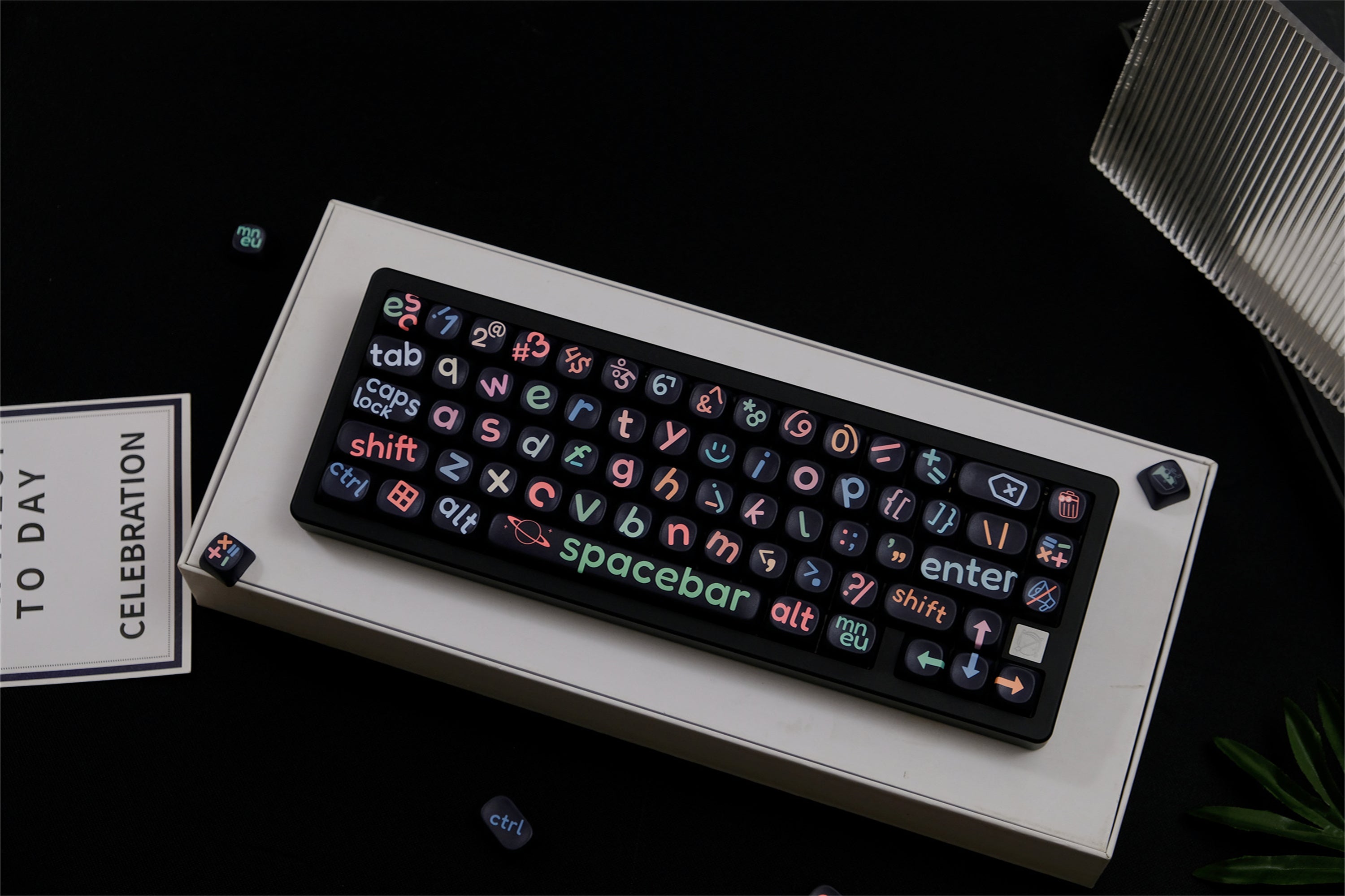 Large Black Lettering Keycaps