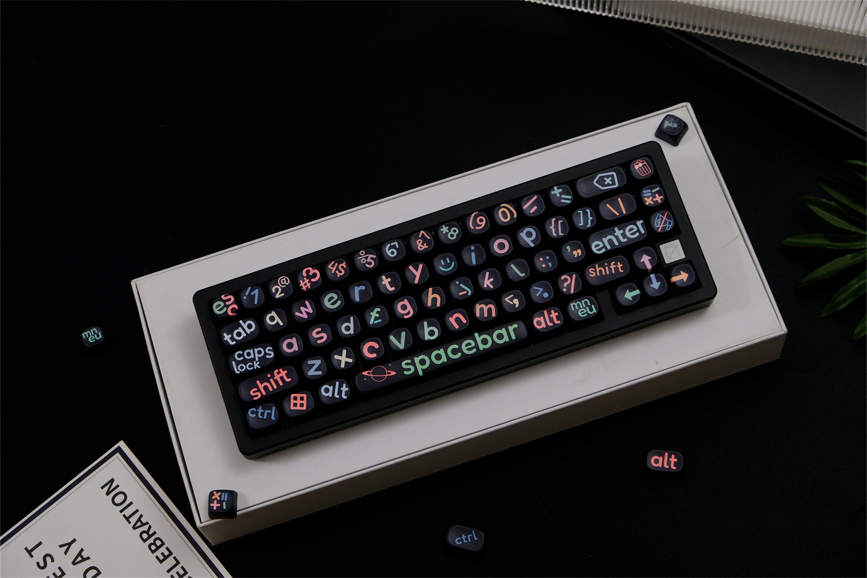 Large Black Lettering Keycaps