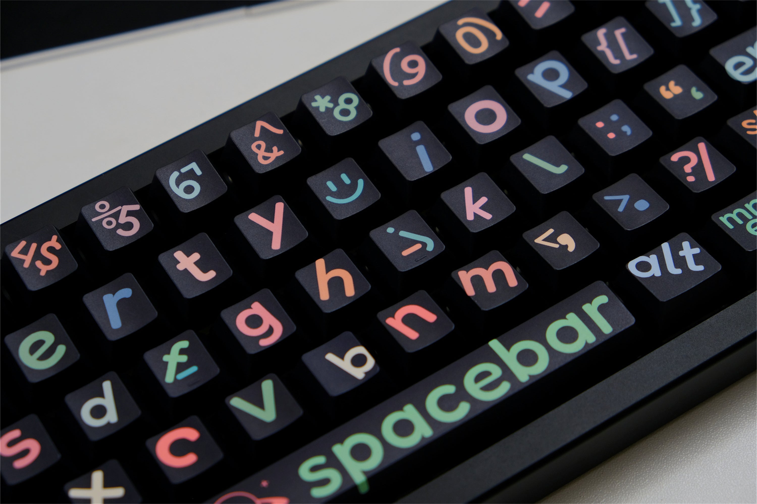 Large Black Lettering Keycaps