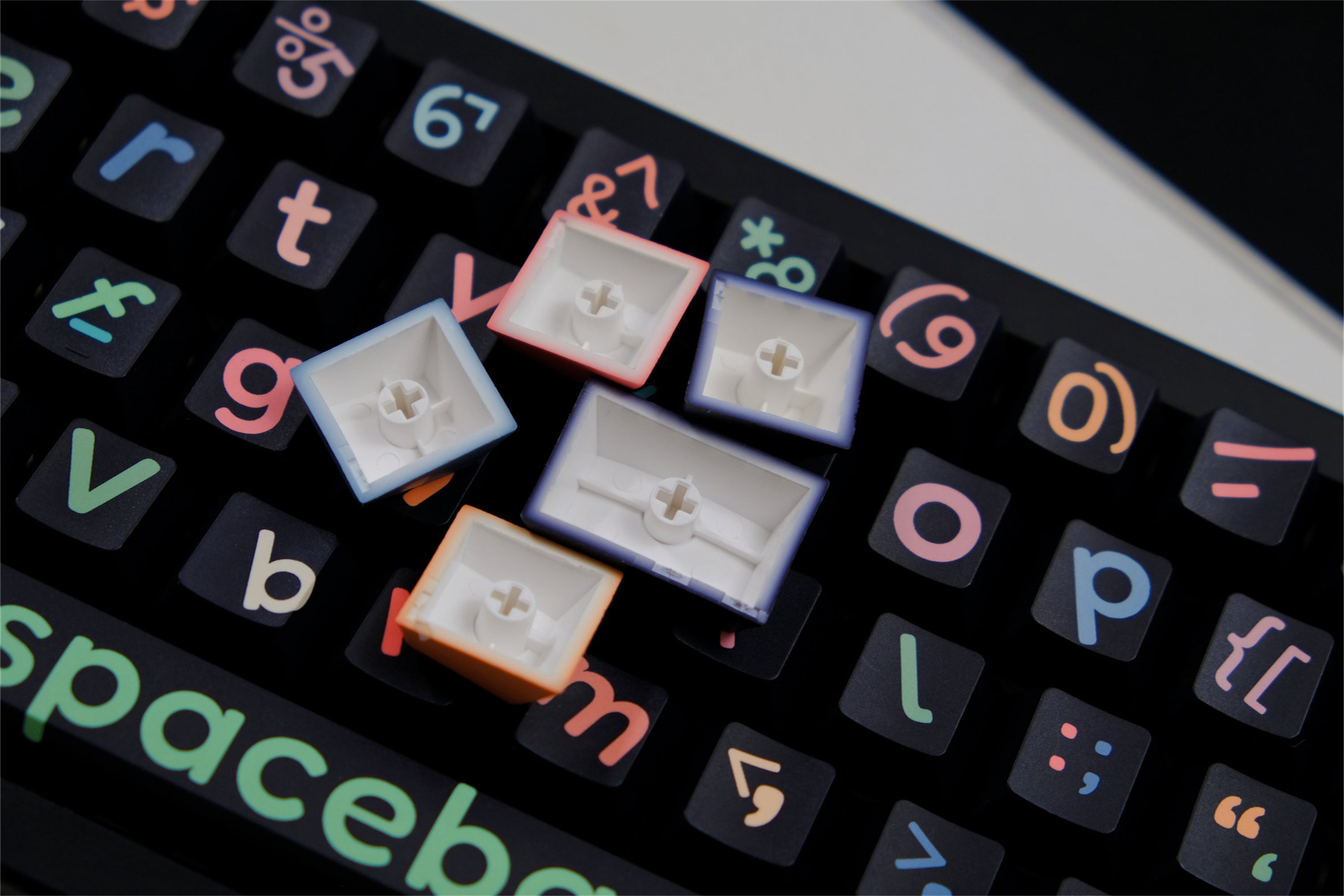 Large Black Lettering Keycaps