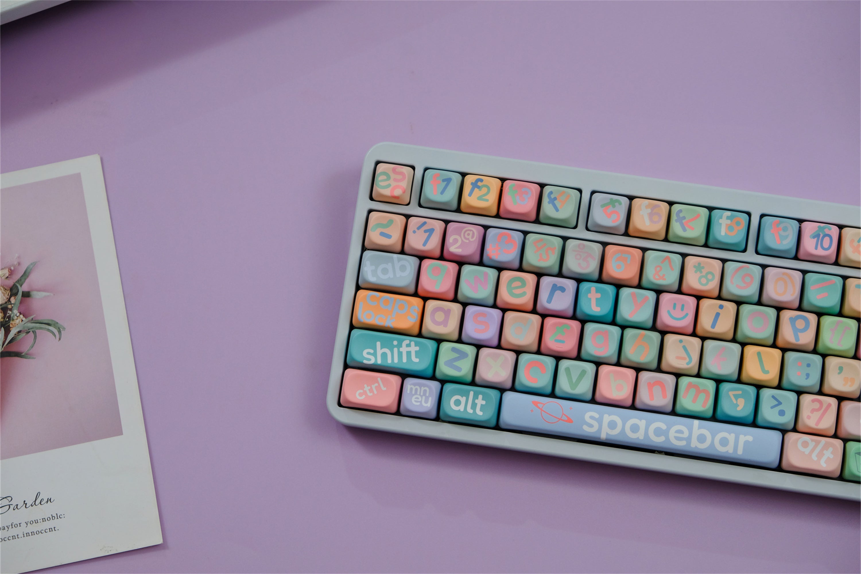 Large Pink Lettering Keycaps