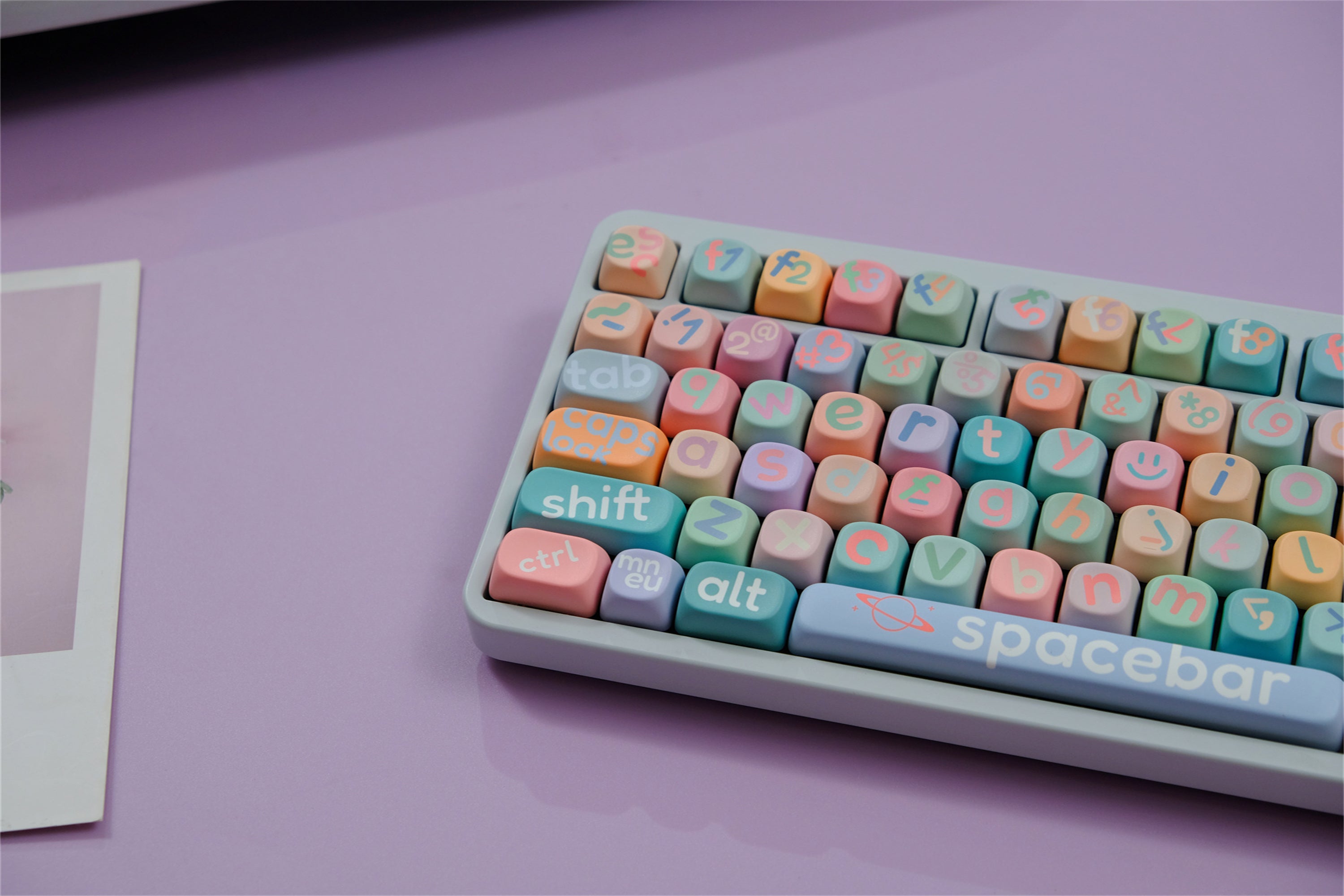 Large Pink Lettering Keycaps