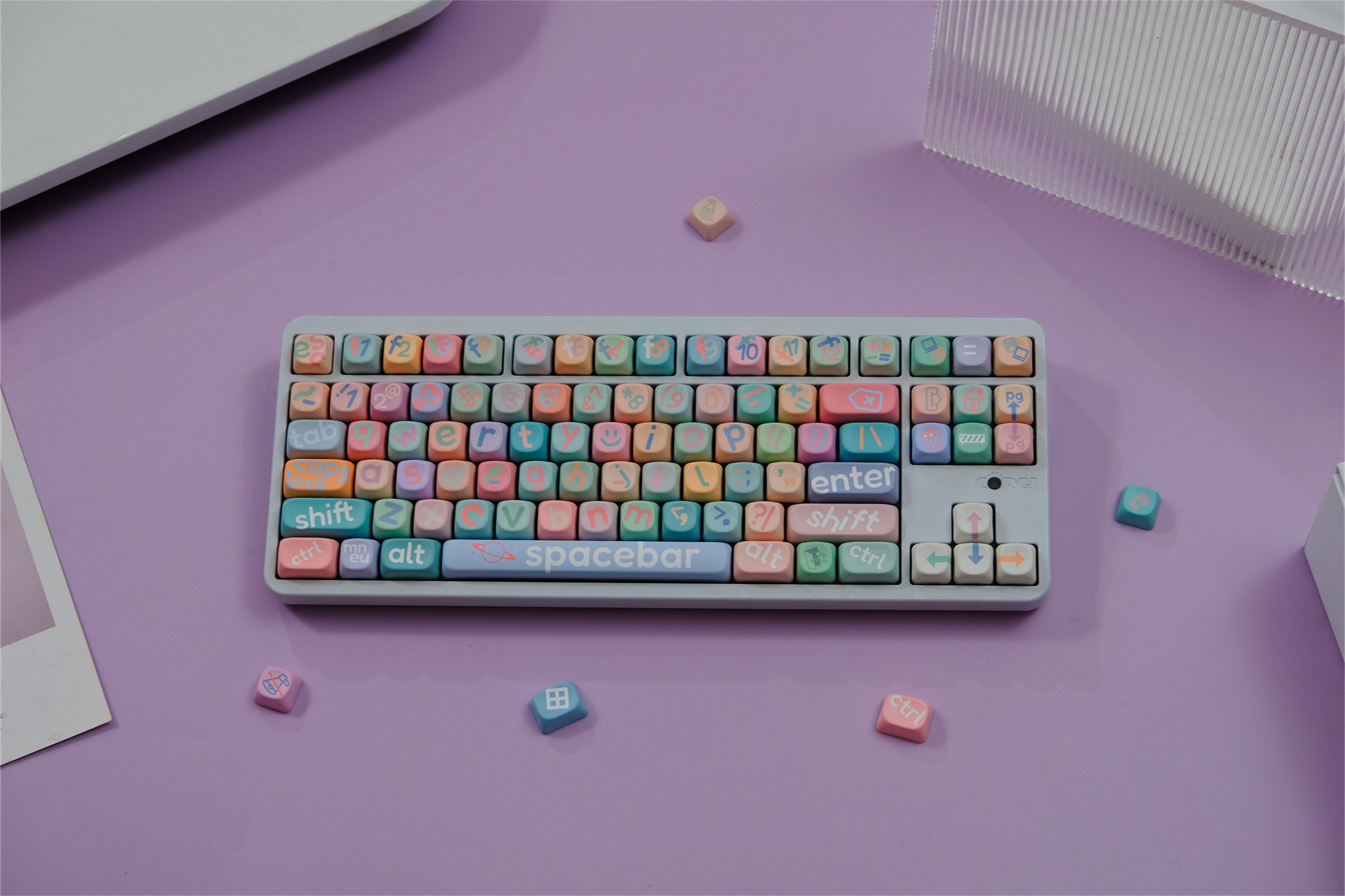 Large Pink Lettering Keycaps