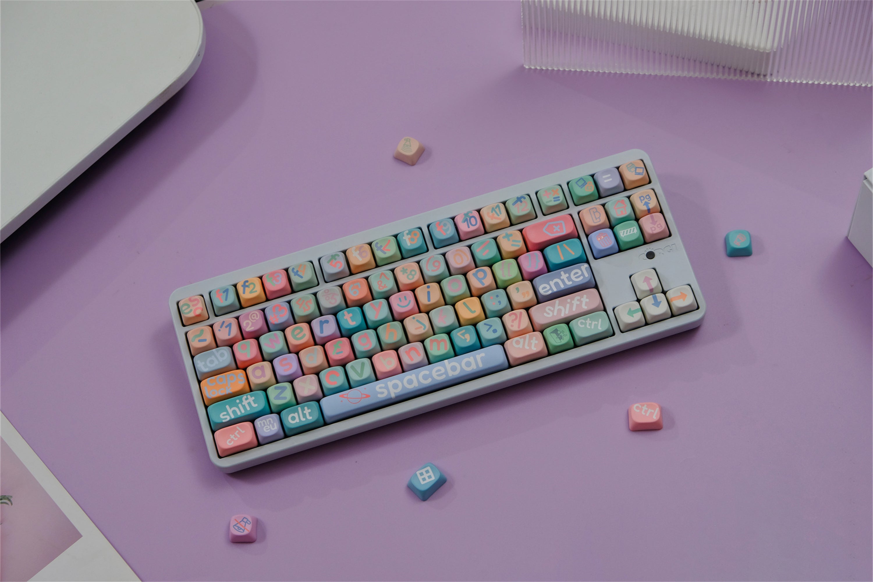 Large Pink Lettering Keycaps